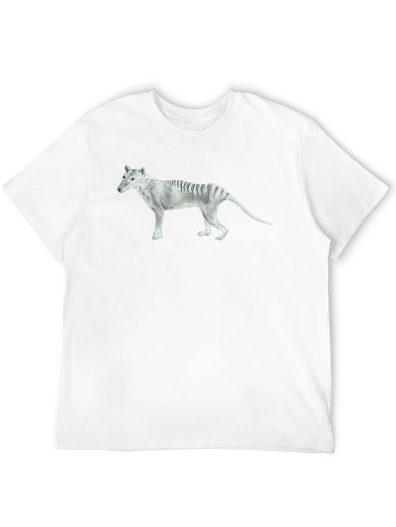 Black Tasmanian Tiger Graphic Tee - Extinct Animal T-Shirt view 12