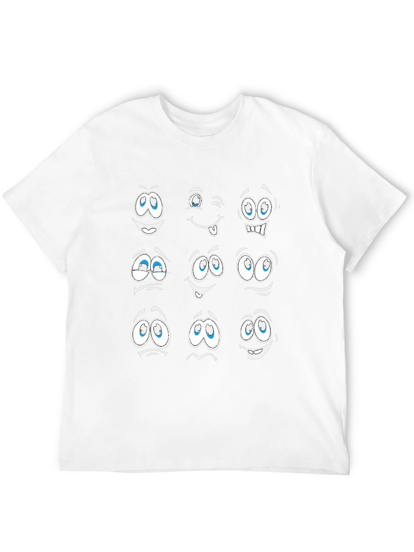 Black Expressive Cartoon Face T-Shirt view 12