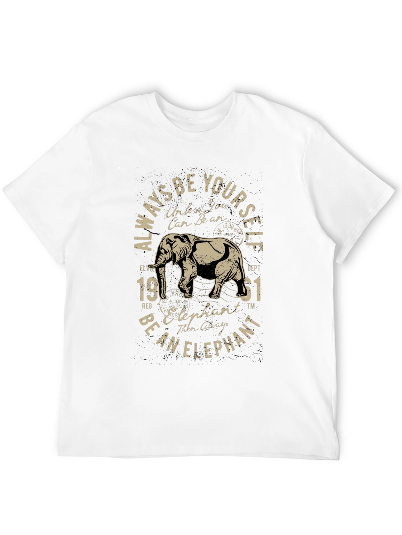 Black Always Be Yourself Elephant Graphic Tee view 12