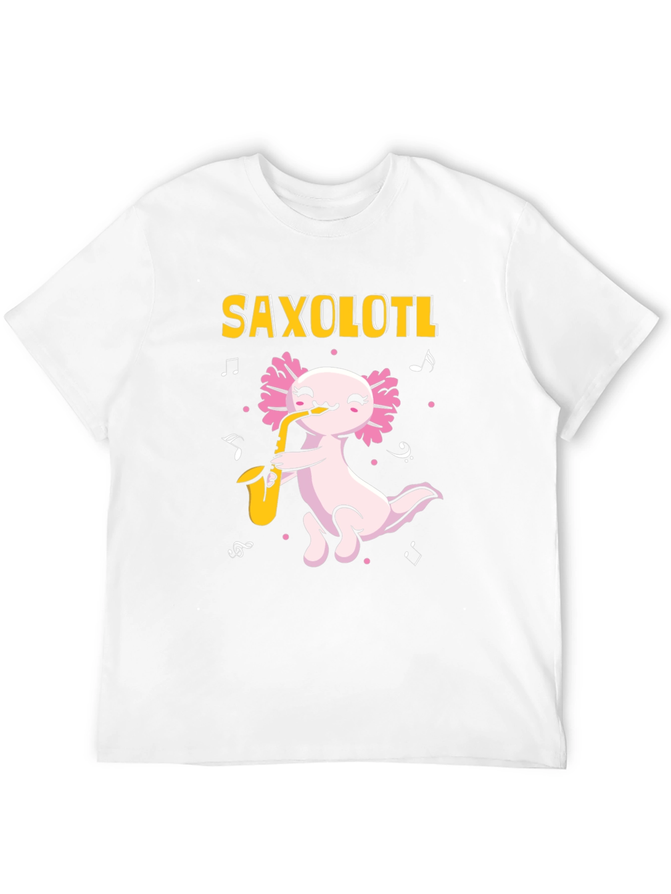 Black Saxolotl T-Shirt - Axolotl Saxophone Player view 12