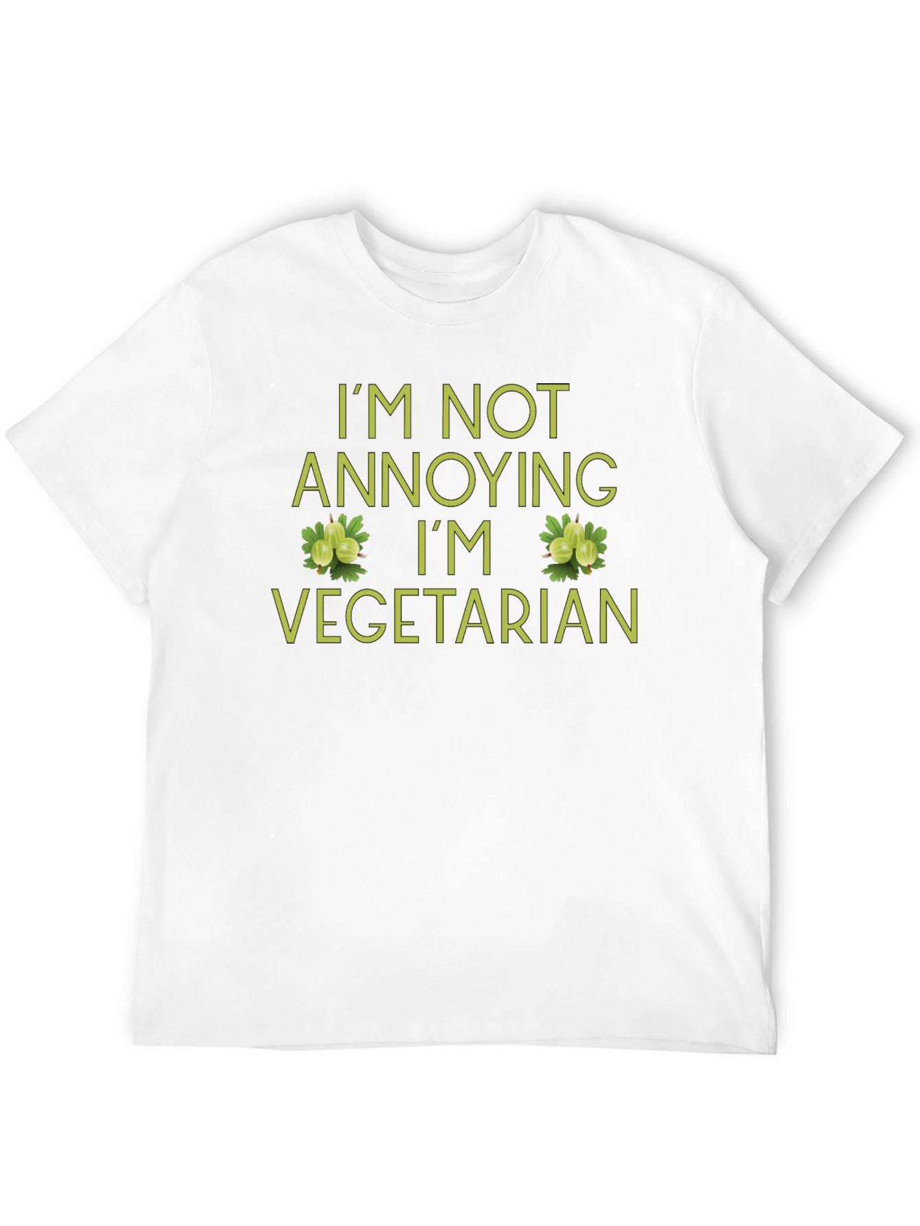 Black Vegetarian Humor T-Shirt - I'm Not Annoying view 12