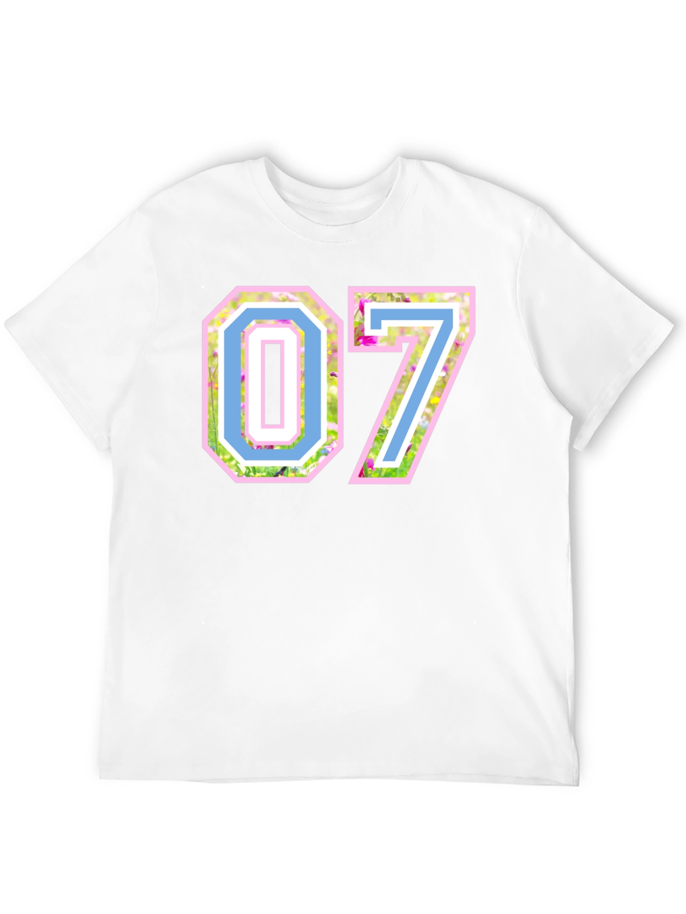 Black Floral Number 07 T-Shirt - Unique Design Tee view 12