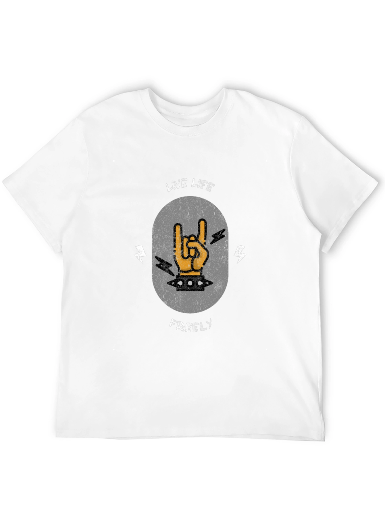 Black Live Life Freely Rock On T-Shirt view 12