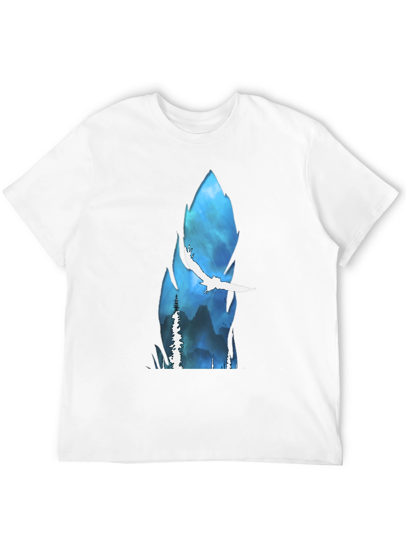 Black Nature Scene Graphic Tee - Black Cotton Blend Shirt view 12