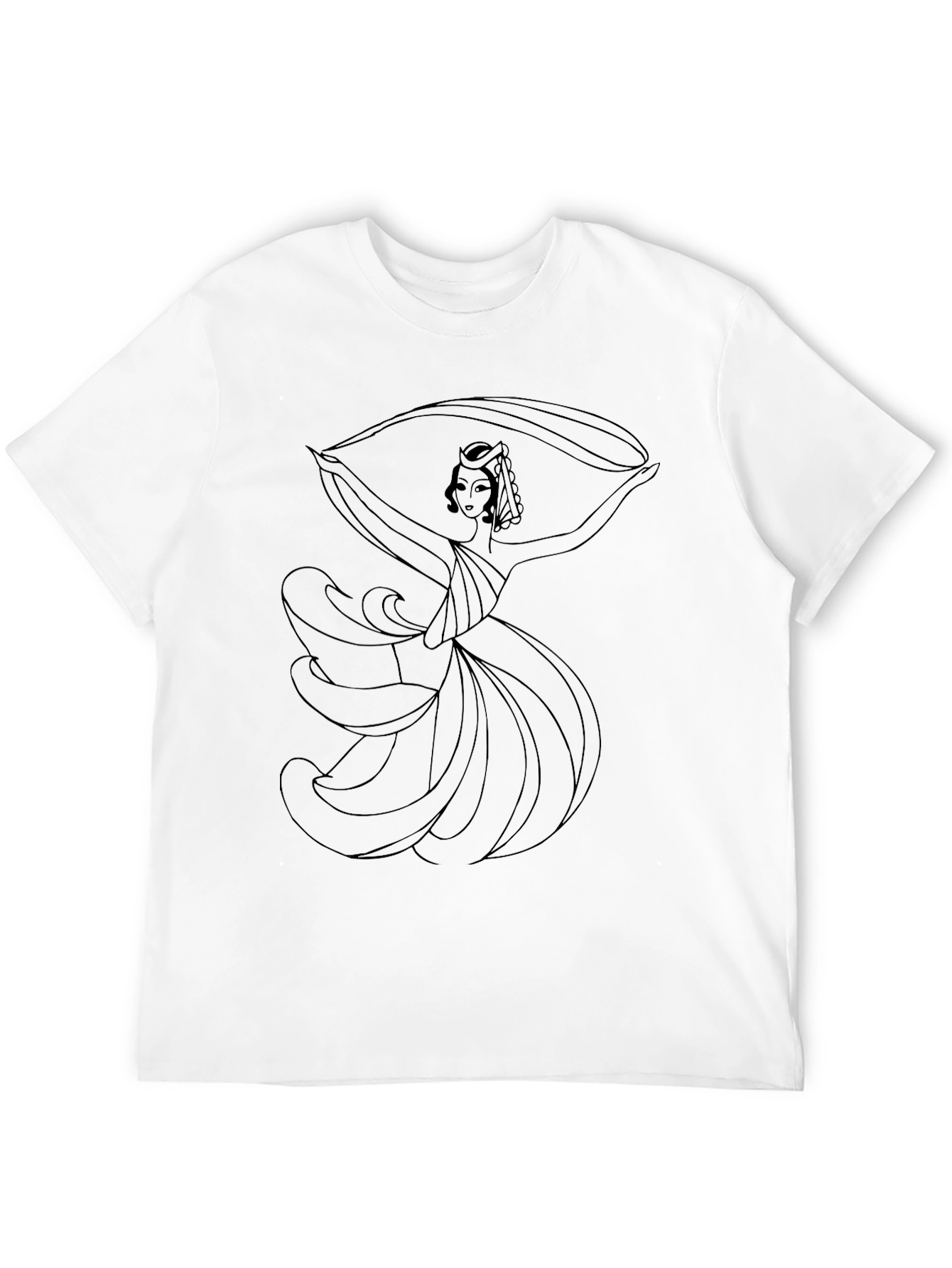 Black Elegant Woman Graphic Tee - Classic Design view 12