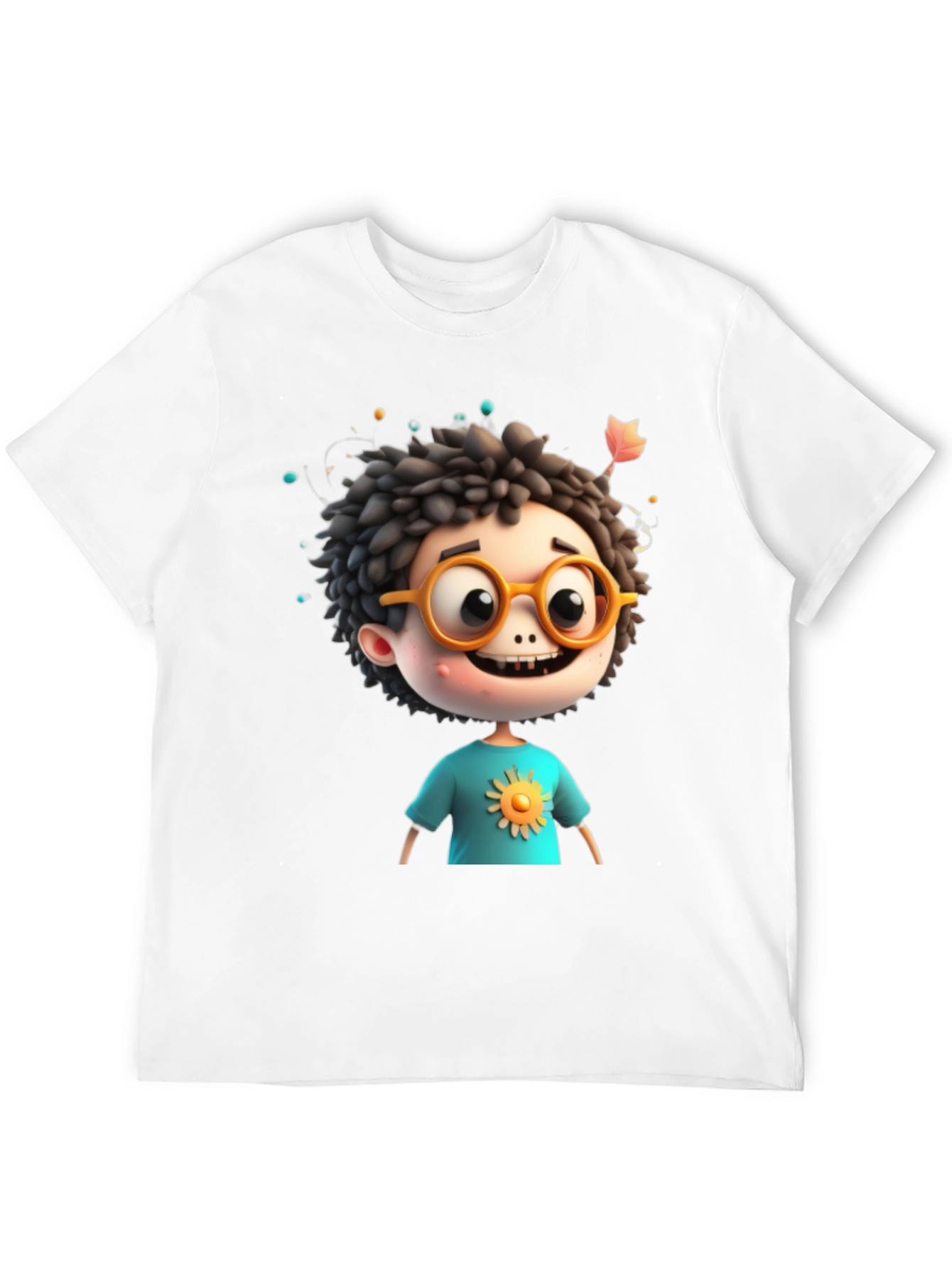 Black Cartoon Boy Graphic Tee - Whimsical Character Design view 12