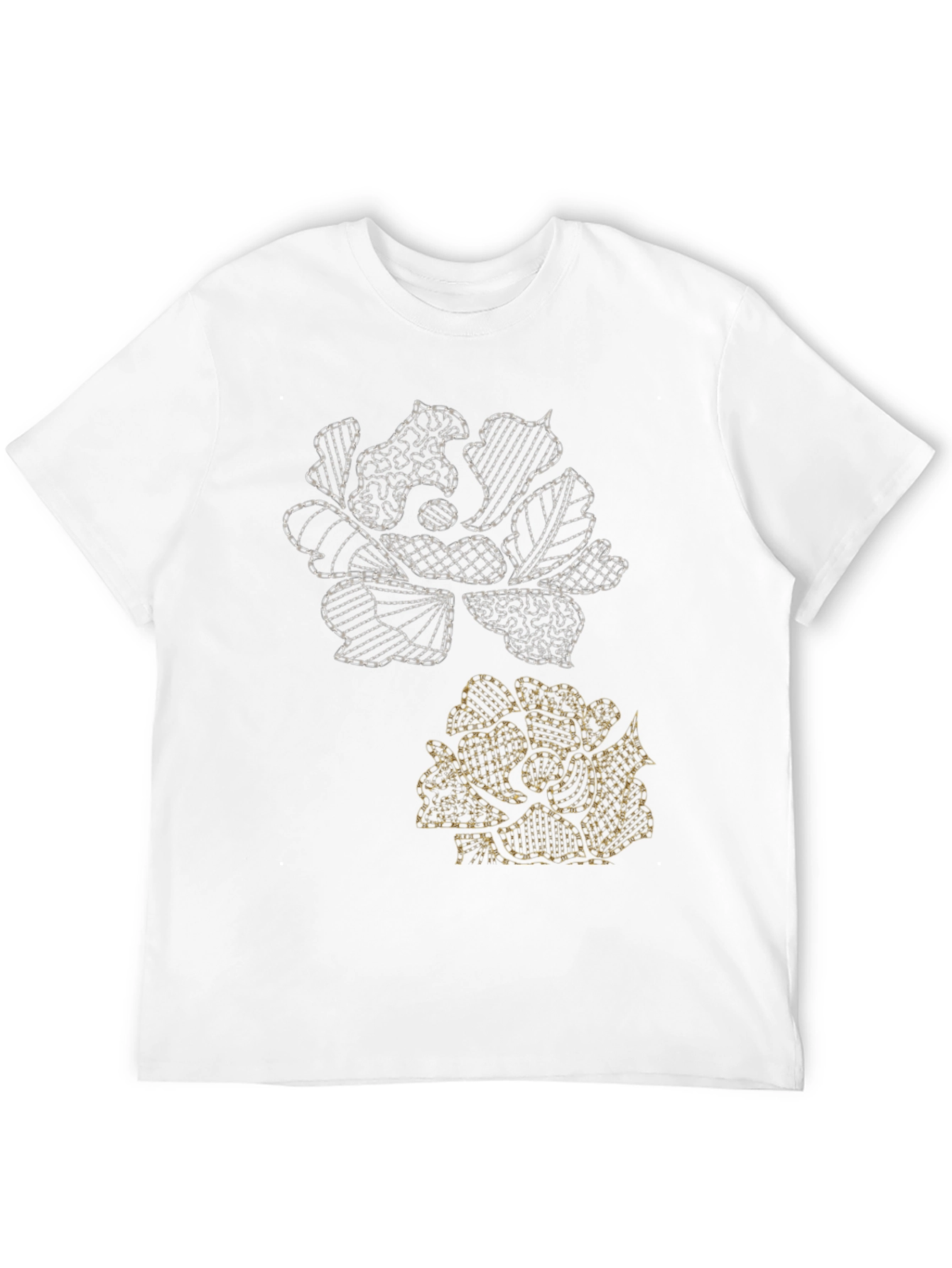 Black Floral Graphic Tee - Embroidered Rose Design view 12