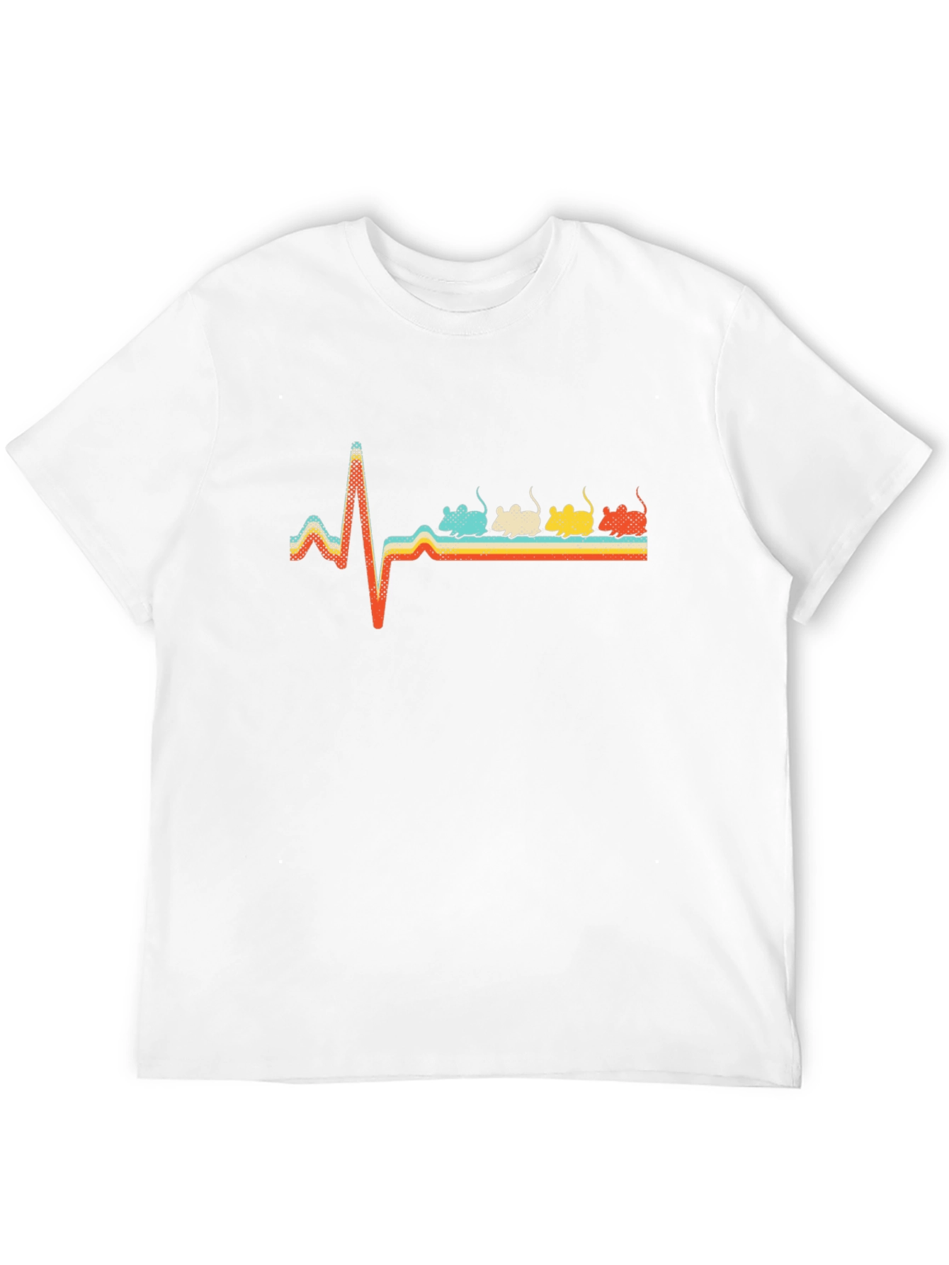 Black Retro Mouse Heartbeat T-Shirt view 12