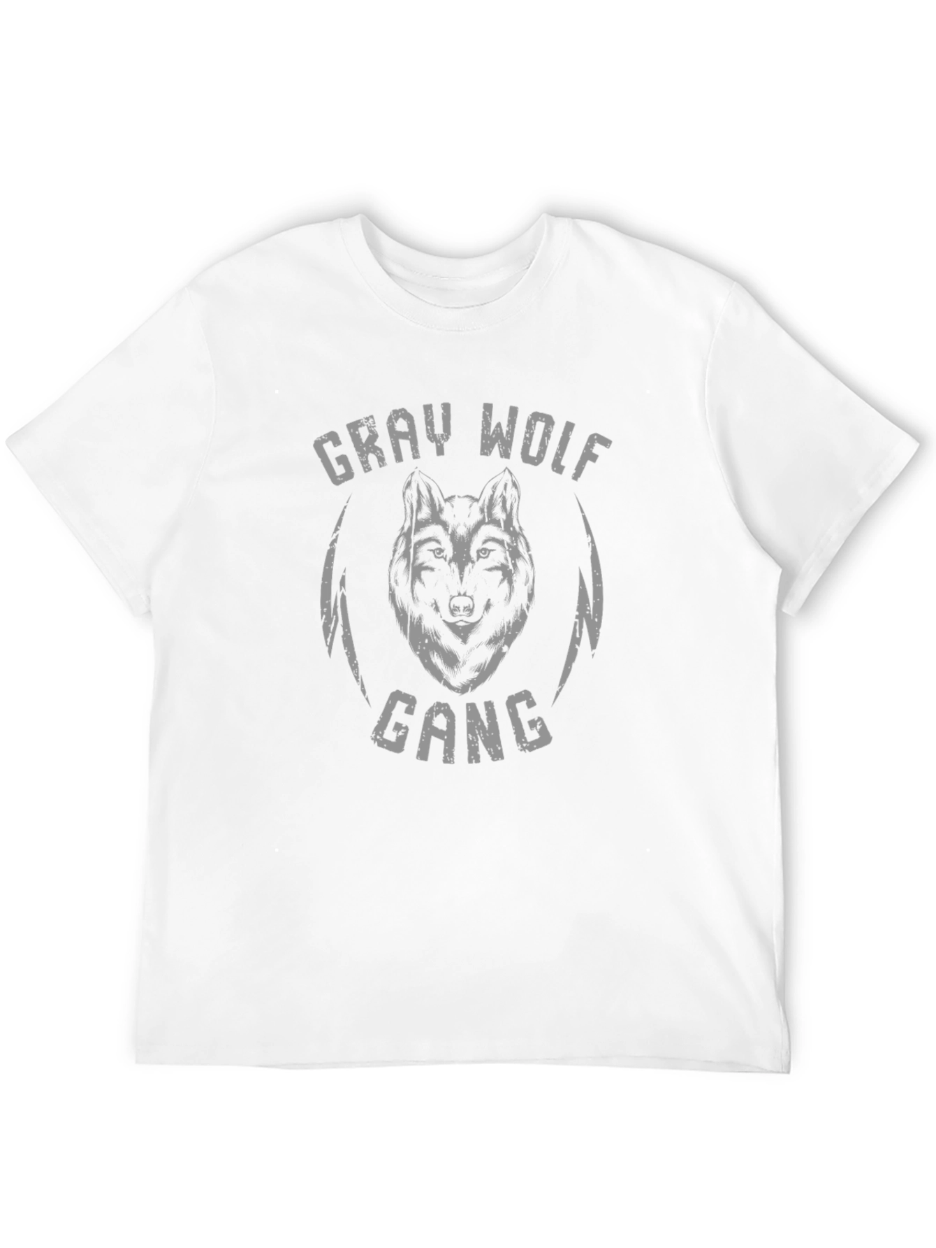 Black Gray Wolf Gang Graphic Print Black T-Shirt view 12