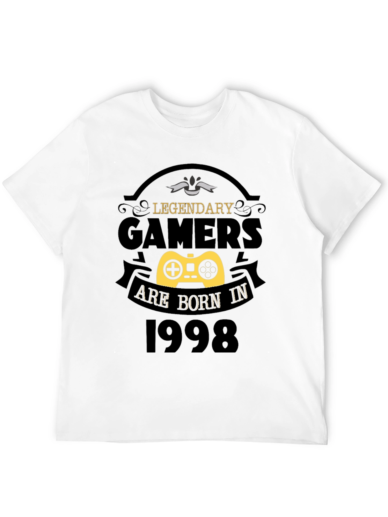 Black Legendary Gamers Born in 1998 Black T-Shirt view 12