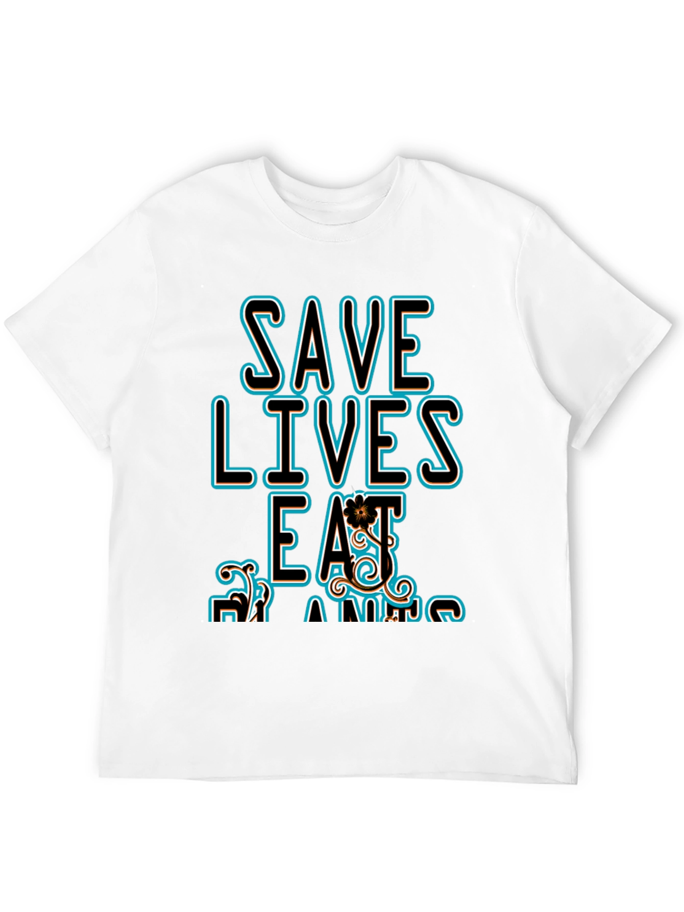 Black Save Lives Eat Plants Graphic Tee - Black view 12