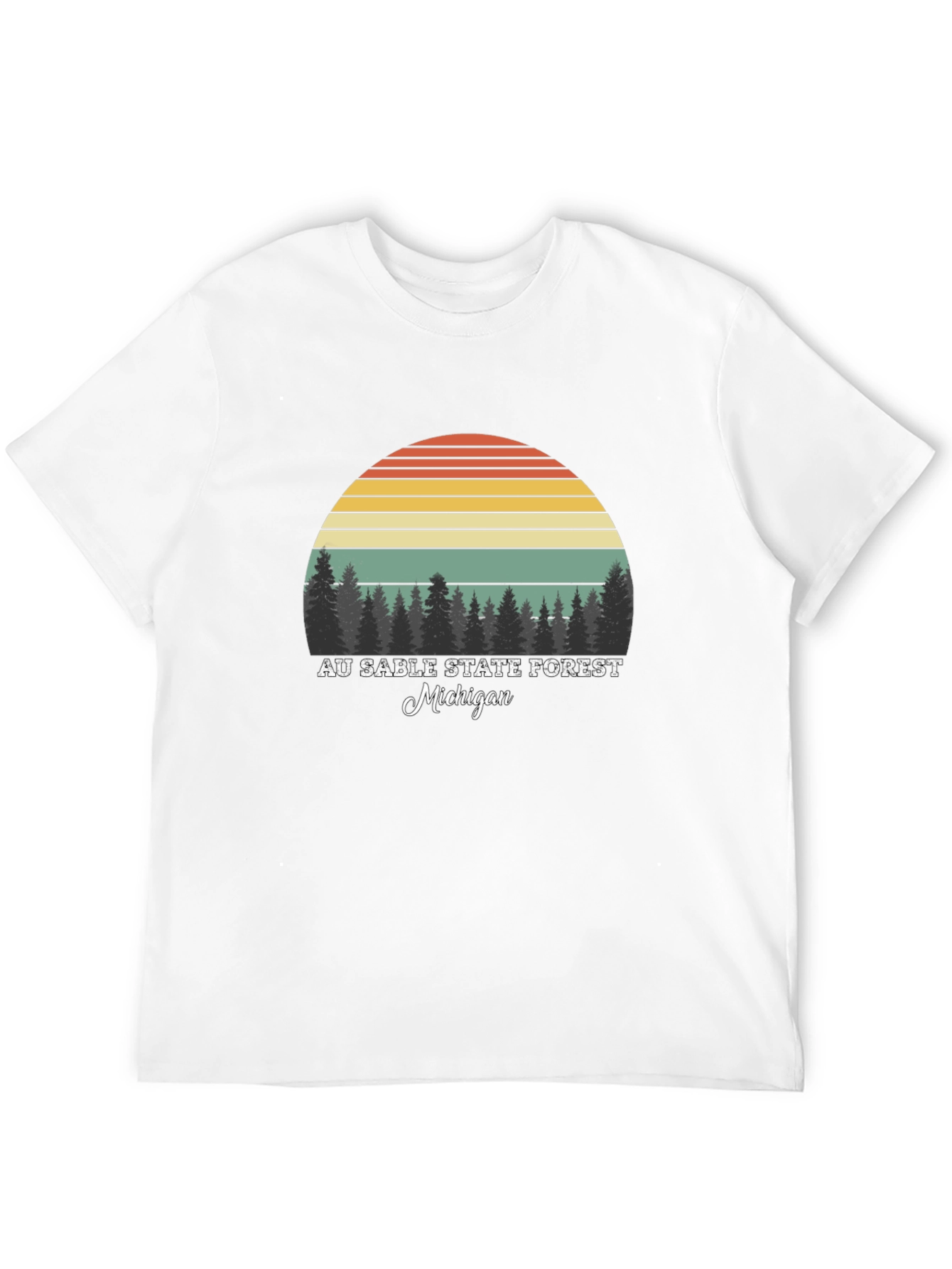 Black Au Sable State Forest Michigan T-Shirt view 12