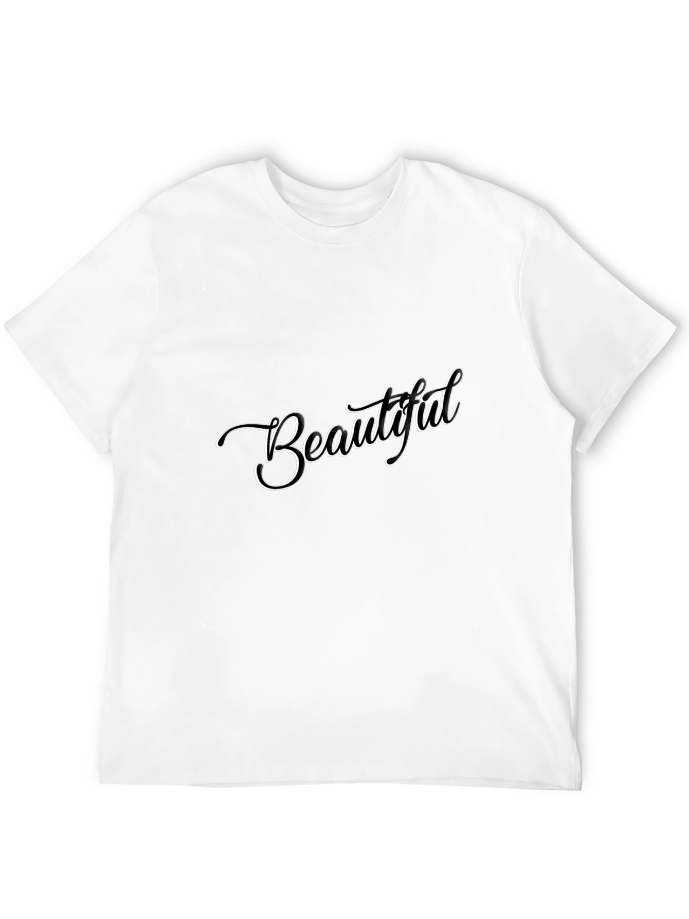 Black Beautiful Script Black T-Shirt view 12