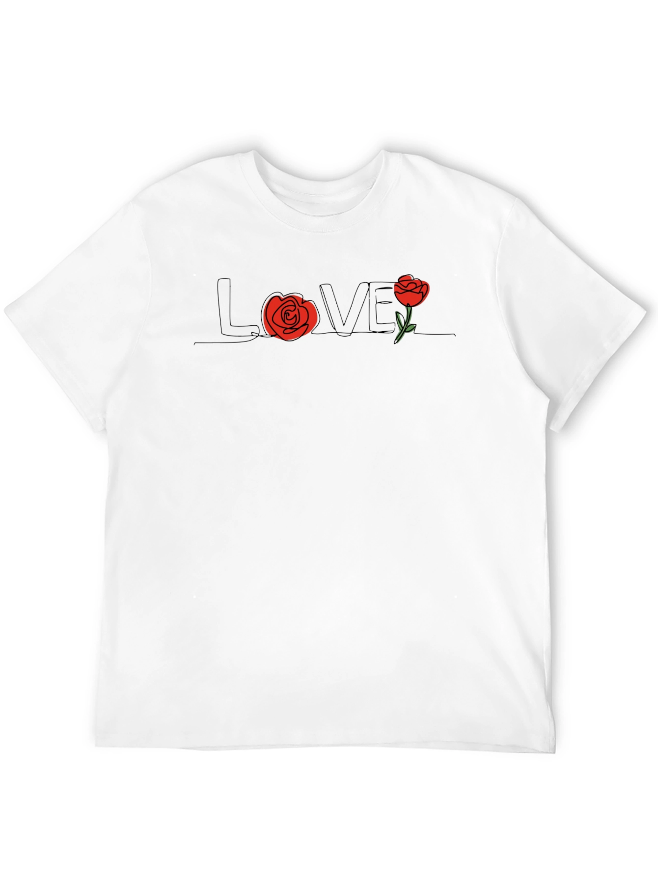 Black Love Rose Graphic Tee - Men's Black T-Shirt view 12