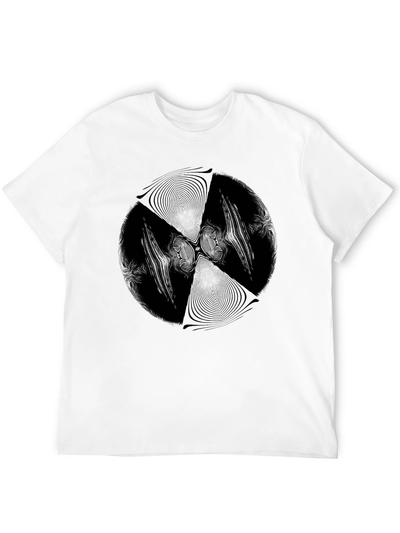 Black Abstract Vortex Graphic Black T-Shirt view 12