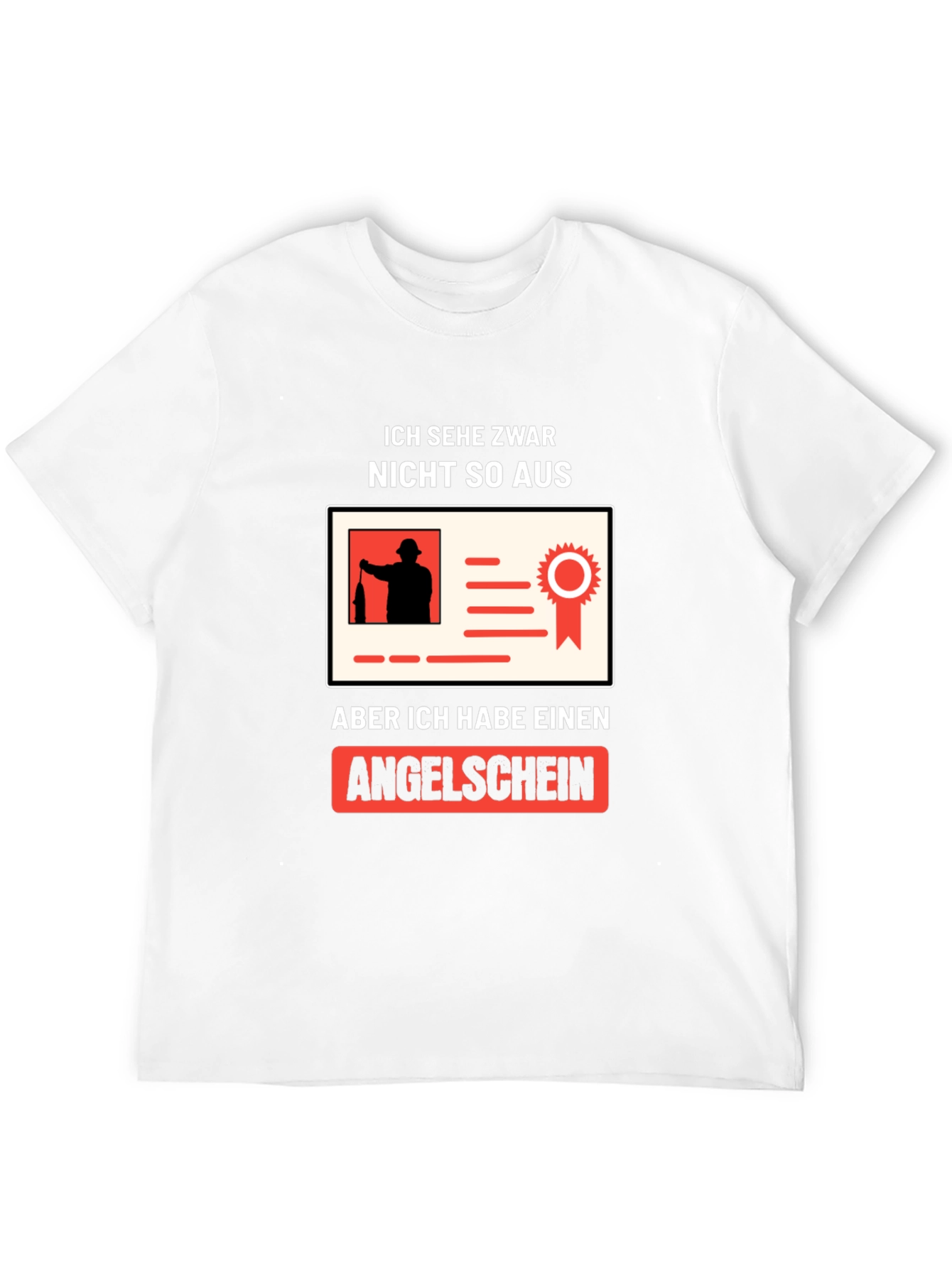 Black Funny Angler Fishing License T-Shirt view 12