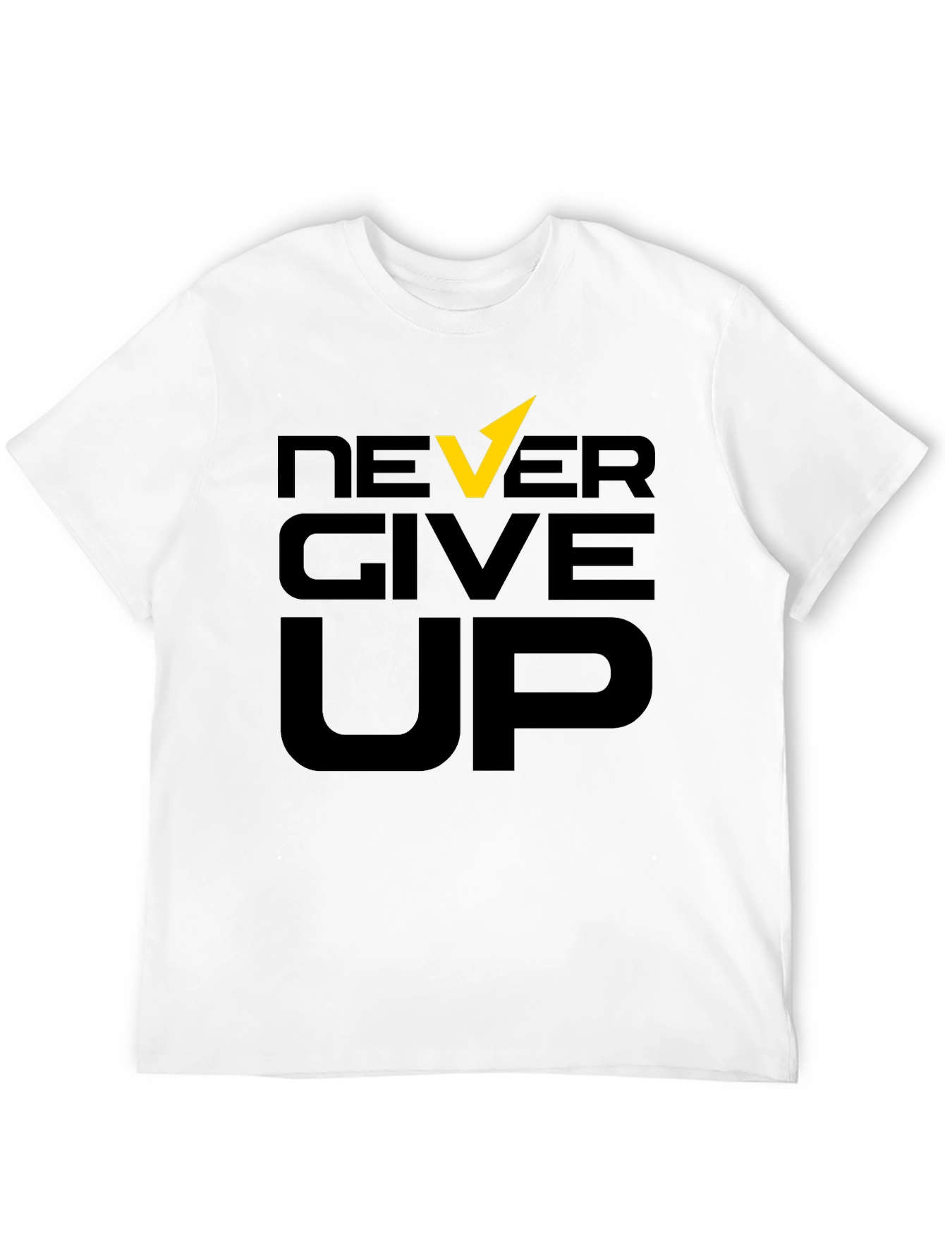 Black Never Give Up Graphic Tee - Motivational Design view 12