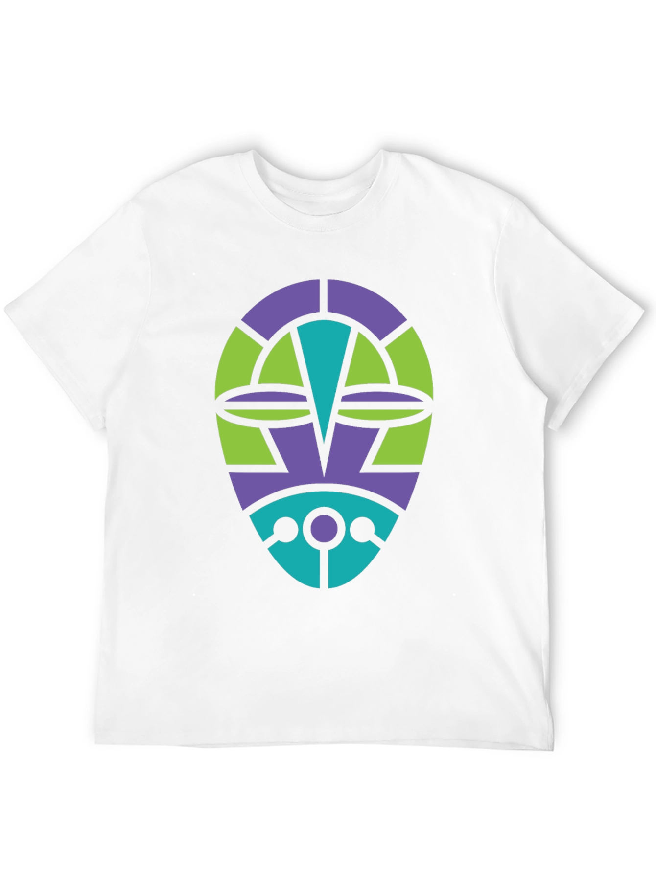 Black Abstract Tribal Mask Graphic T-Shirt view 12