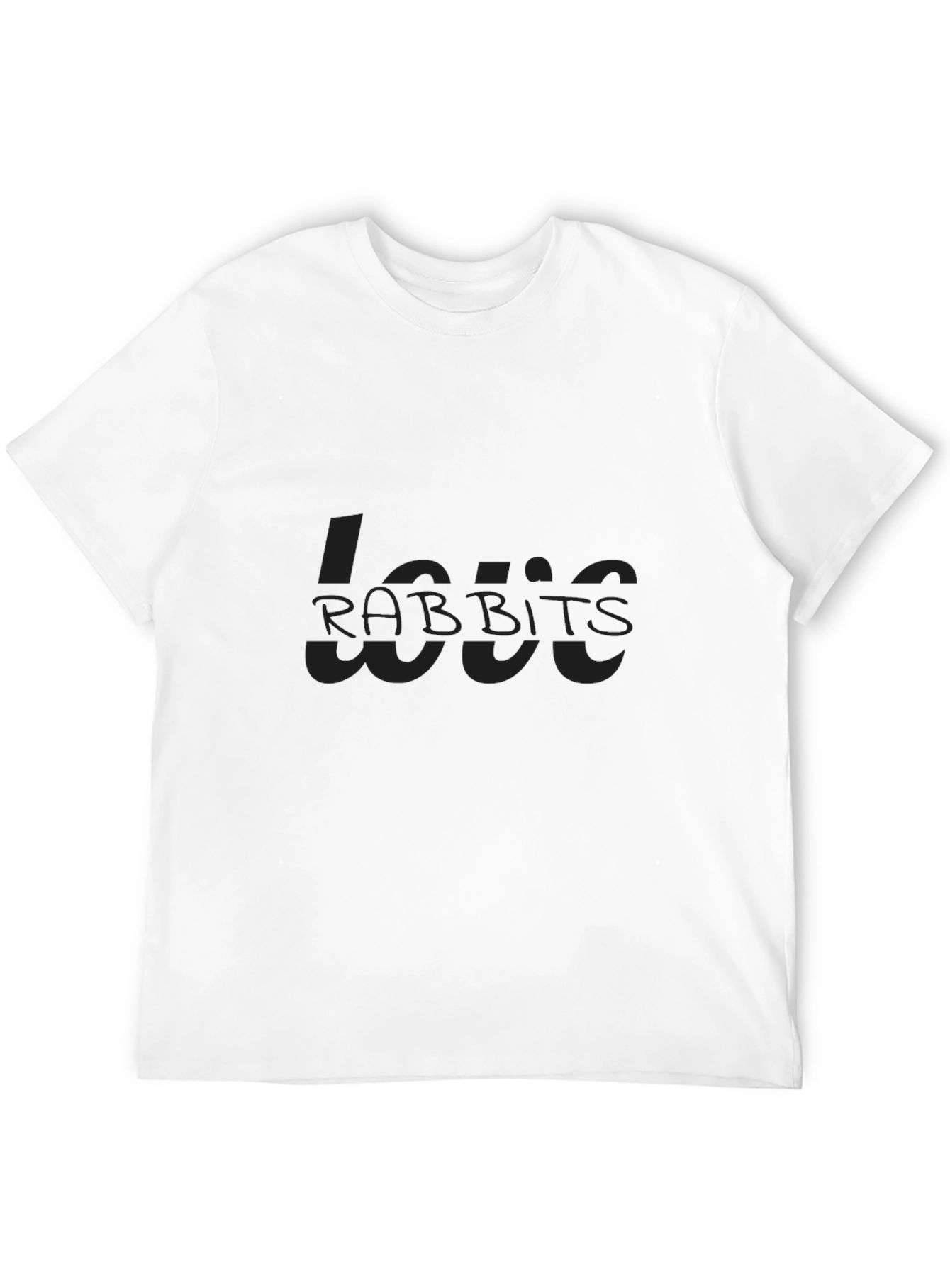 Black Love Rabbits Tee - Soft Cotton Casual Wear view 12