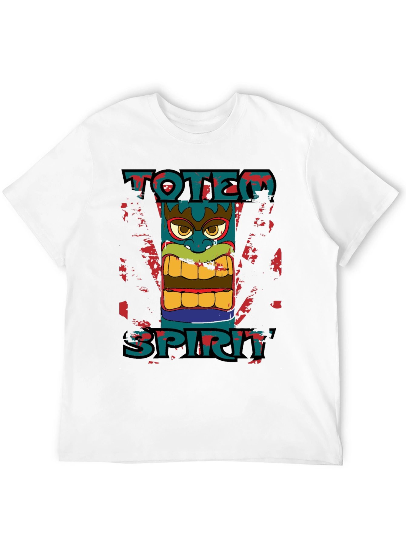 Black Totem Spirit Graphic Tee - Black Cotton T-Shirt view 12