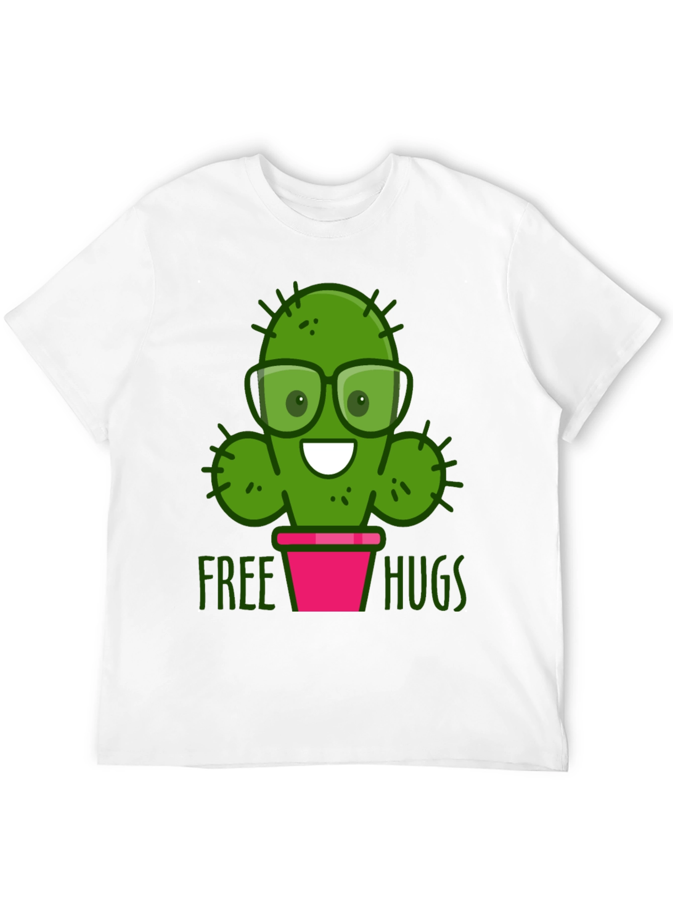 Black Cactus Free Hugs Graphic T-Shirt view 12