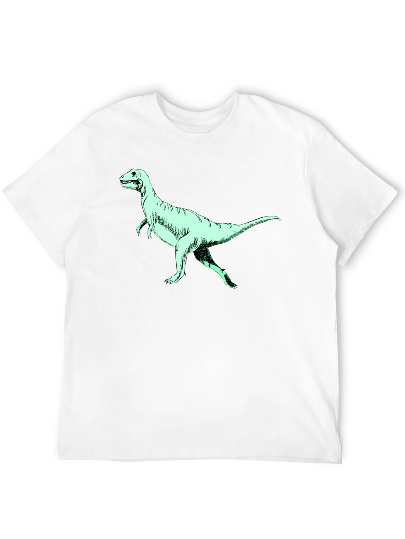 Black Dinosaur Graphic Tee - Black Crew Neck T-Shirt view 12