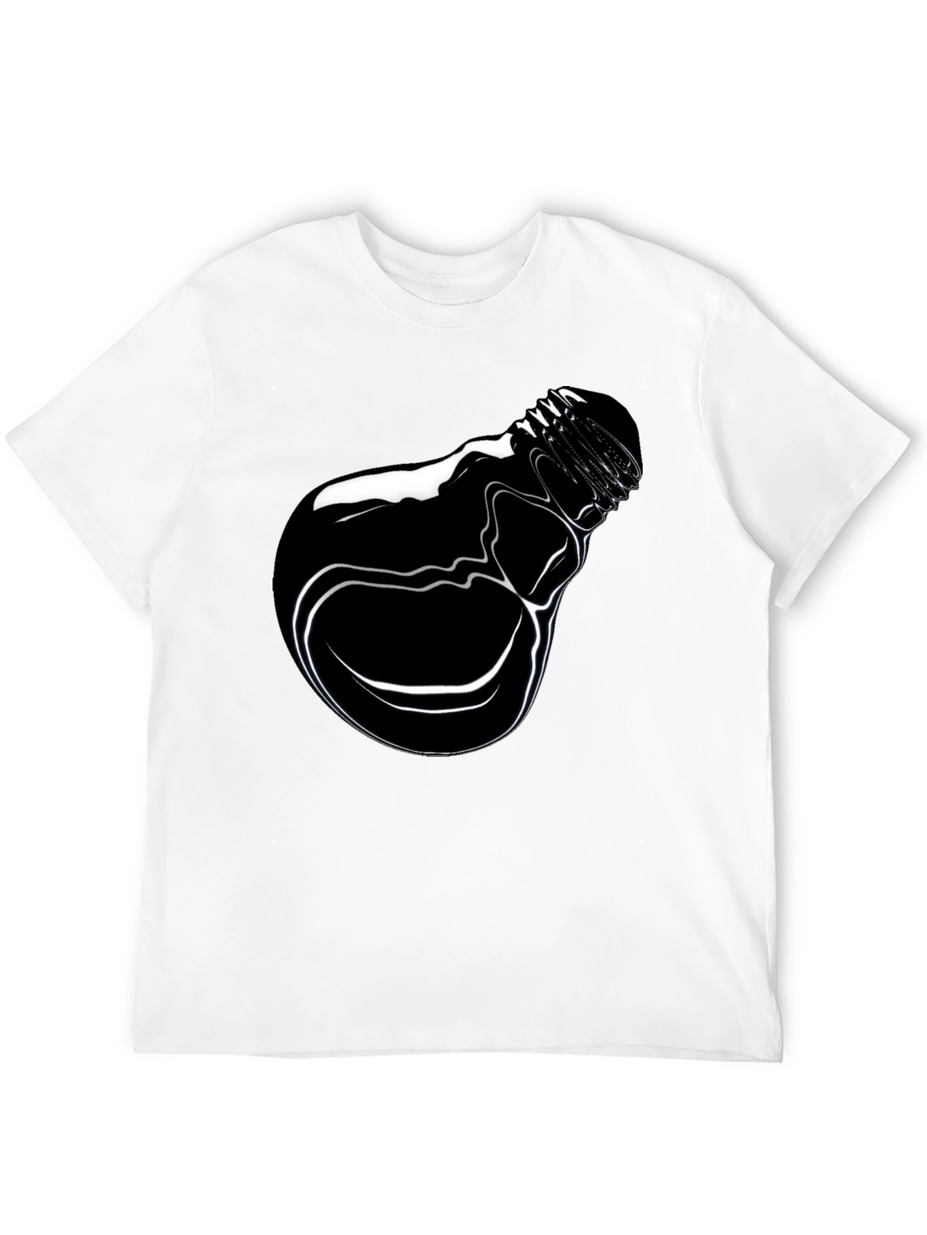 Black Men's Black Graphic Tee - Lightbulb Design view 12
