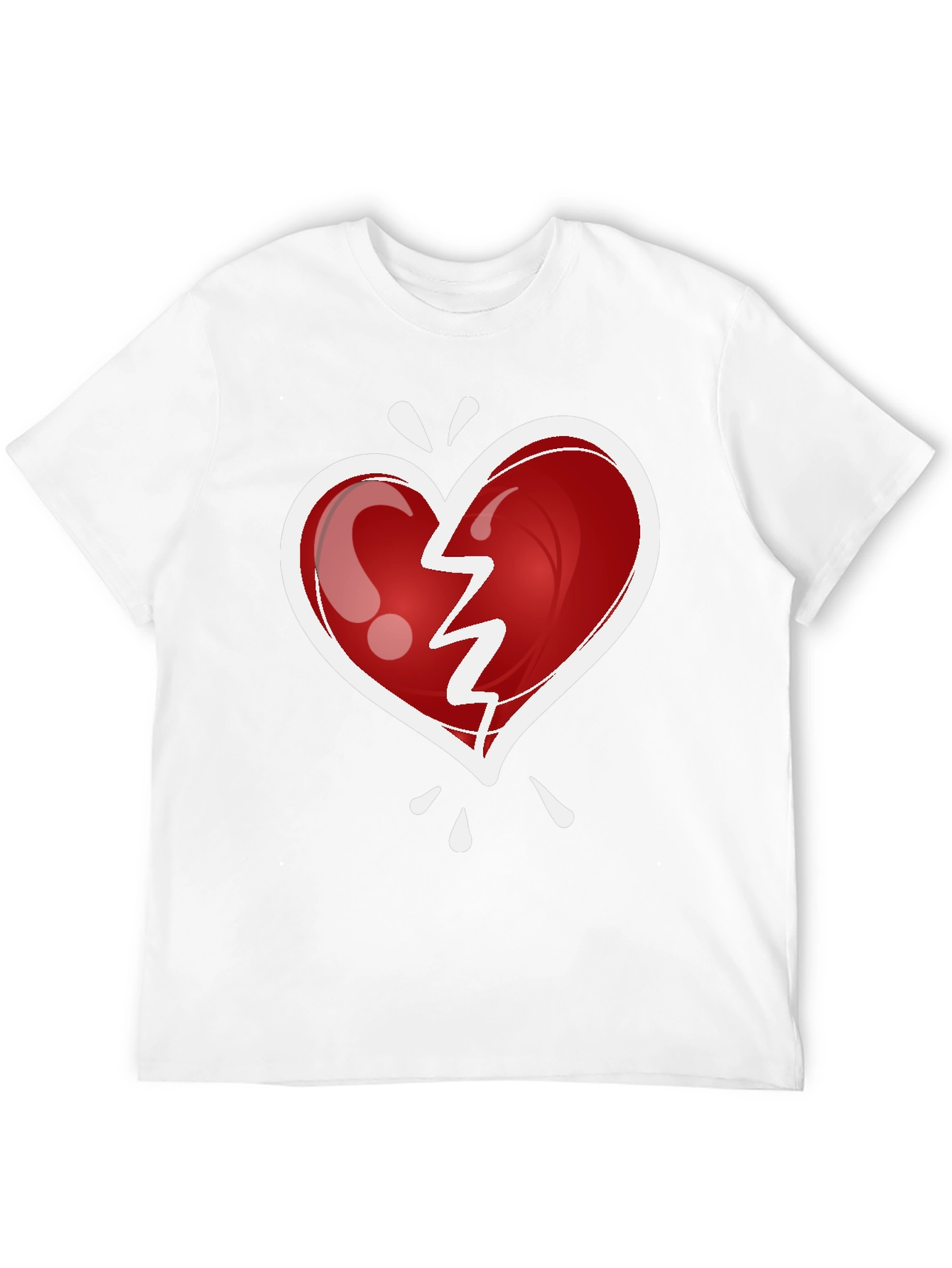 Black Broken Heart Graphic Tee - Trendy Casual Wear view 12