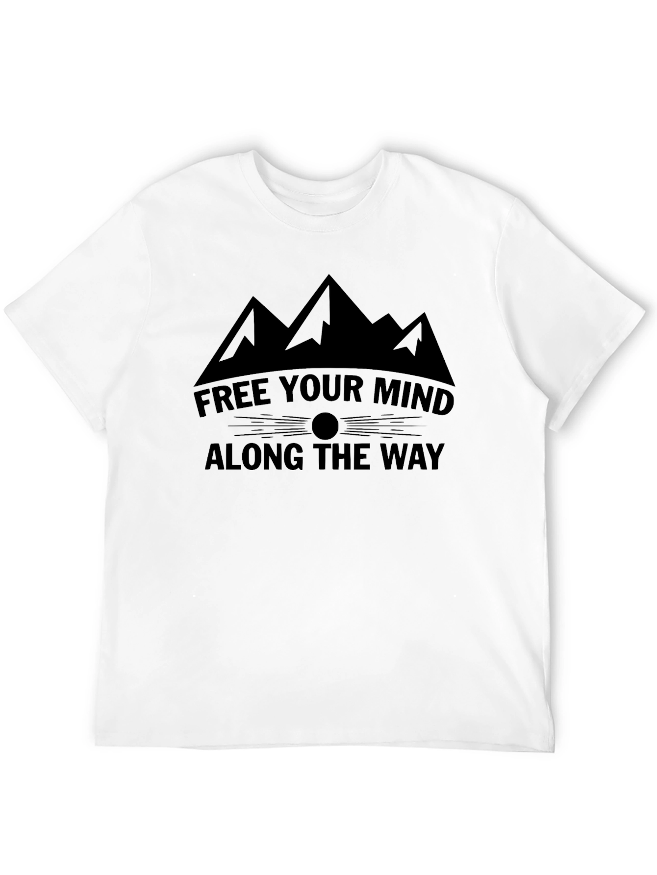 Black Motivational Mountain T-Shirt: Free Your Mind view 12