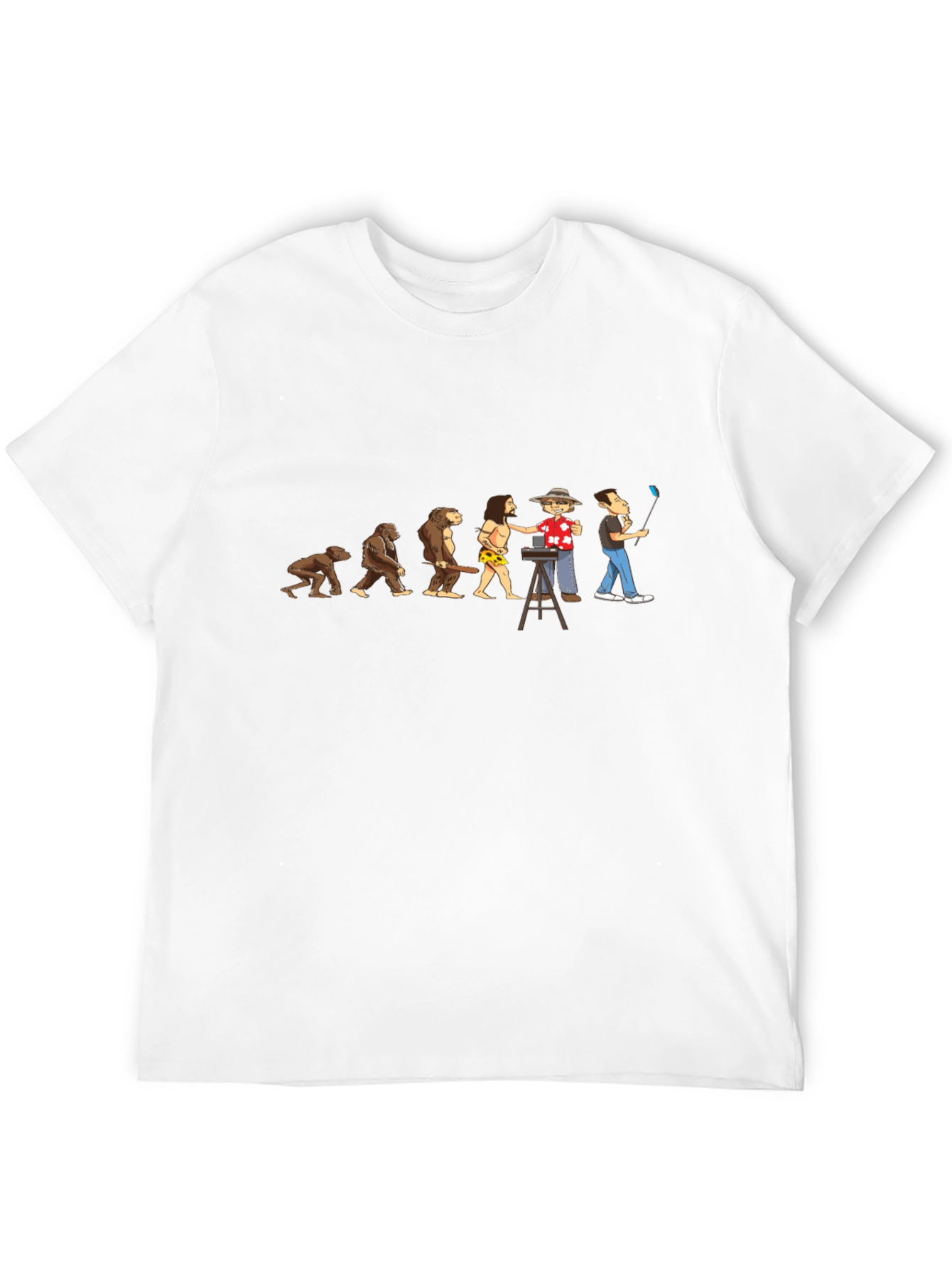 Black Evolution of Selfie Funny Graphic T-Shirt view 12