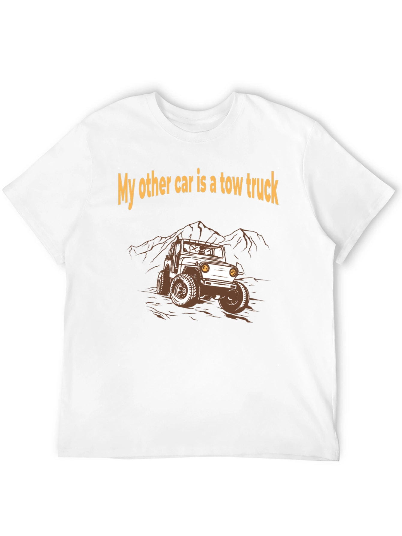 Black Tow Truck T-Shirt - "My Other Car" Design view 12