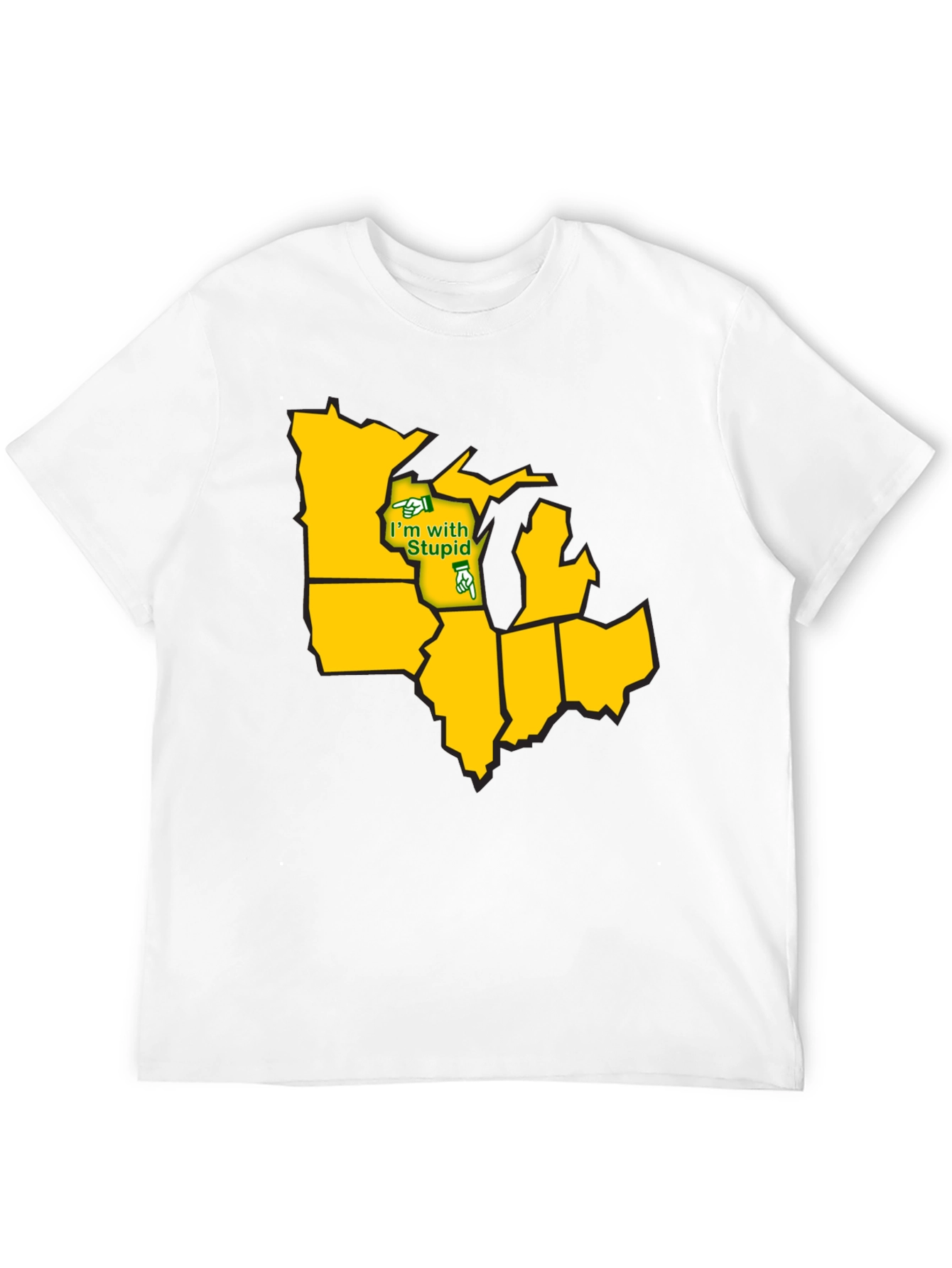 Black Midwest States Funny Humor Graphic T-Shirt view 12