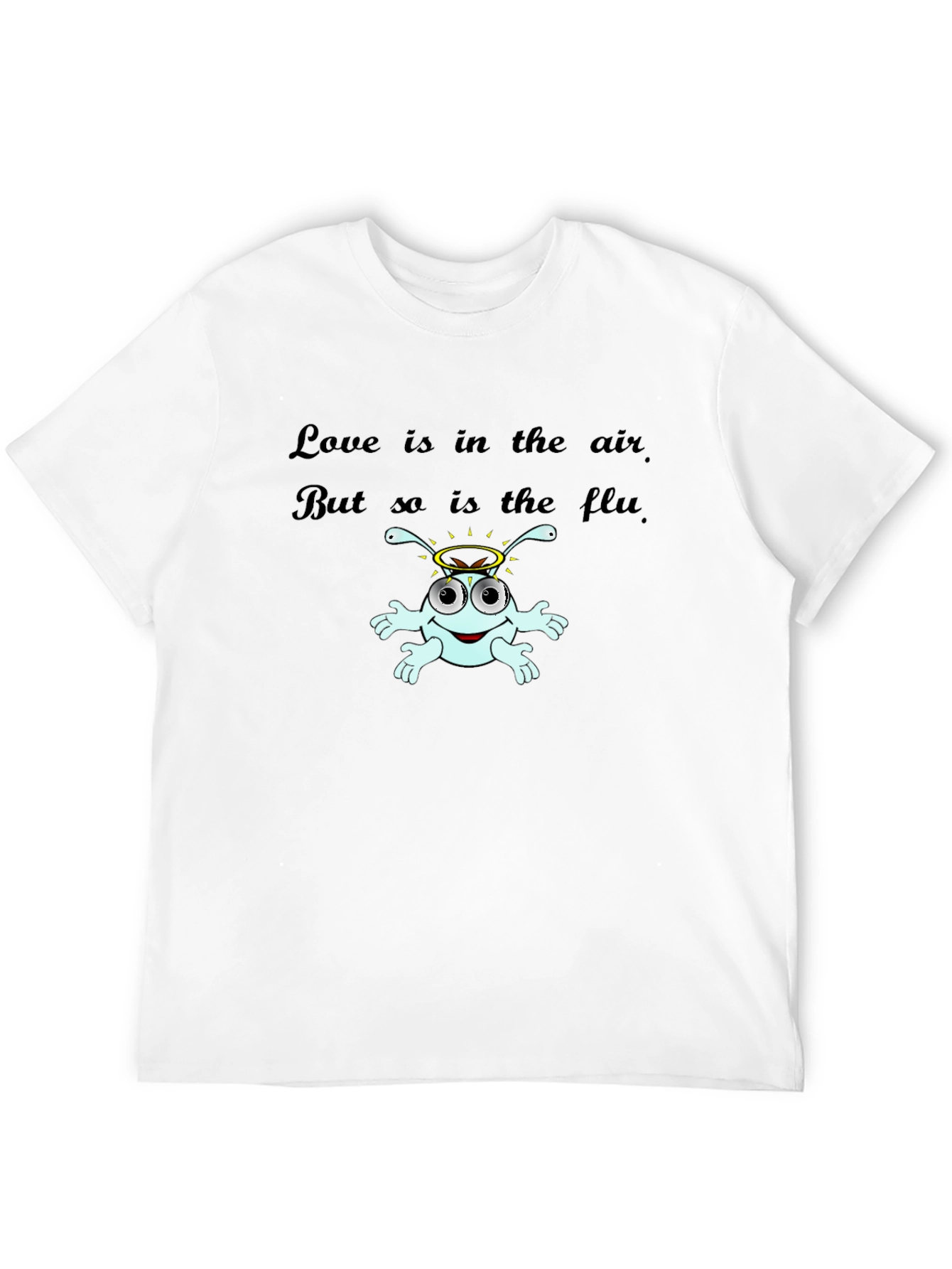 Black Humorous Flu Season T-Shirt - Love is in the Air view 12