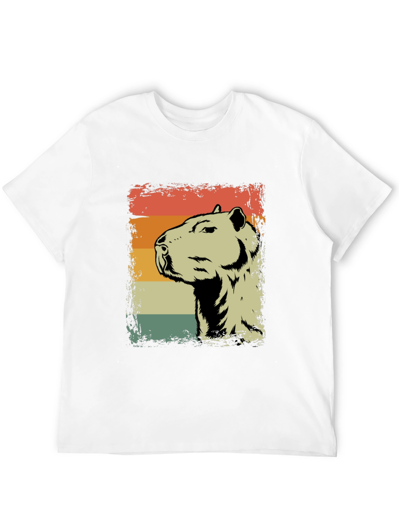 Black Retro Capybara Graphic Tee - Vintage Style Animal Shirt view 12