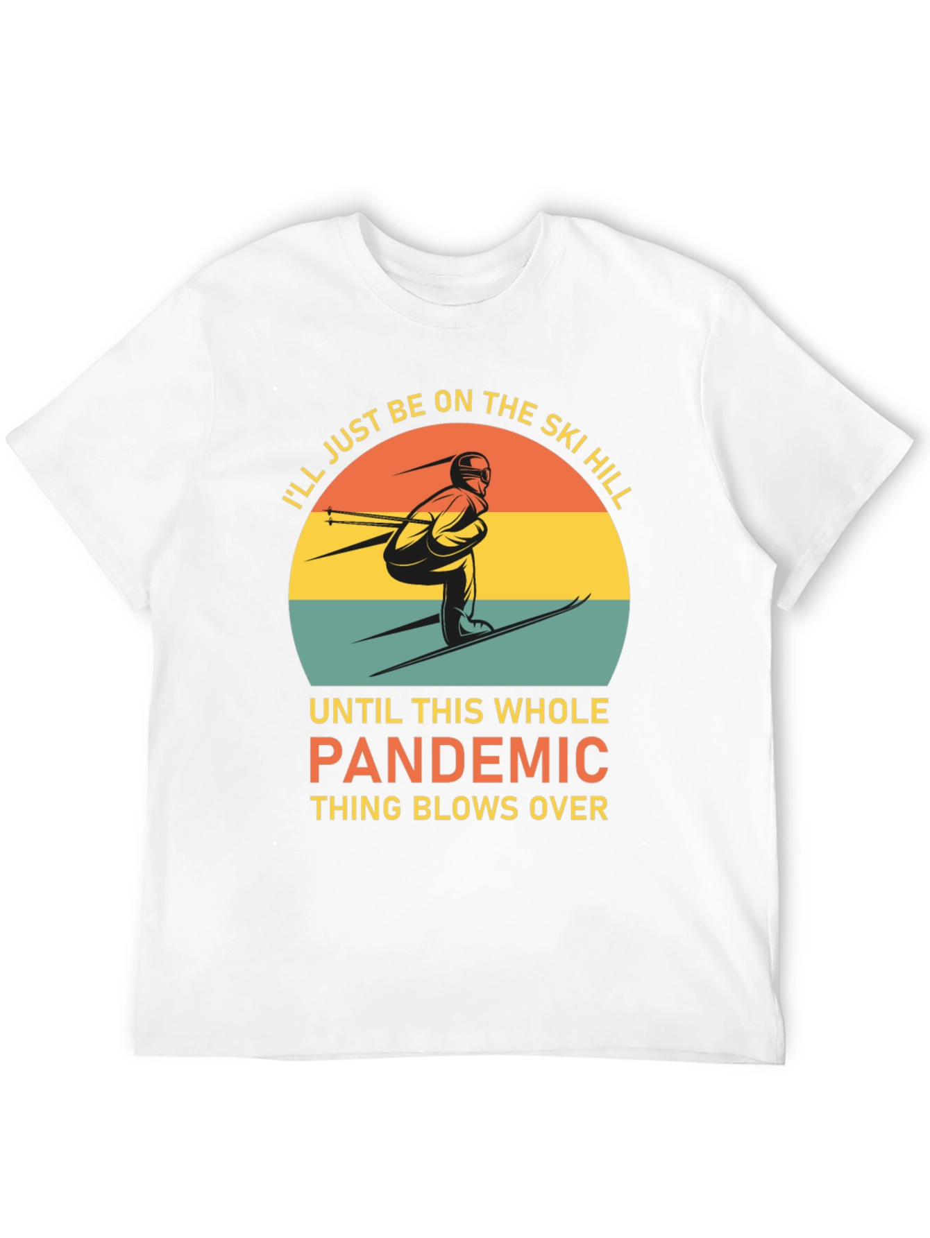 Black Ski Hill Pandemic T-Shirt view 12