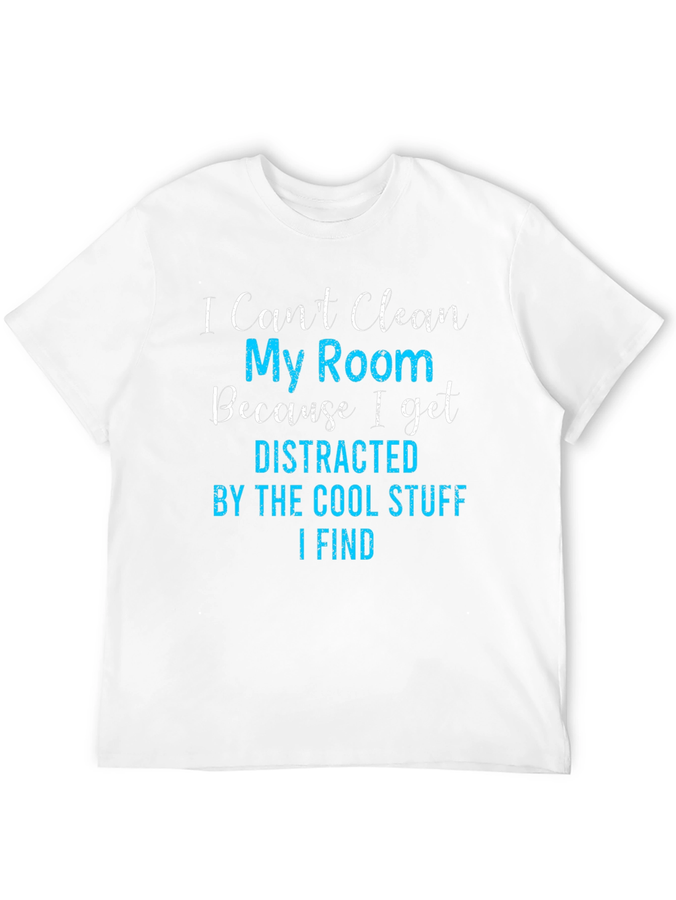 Black Funny Distracted By Cool Stuff T-Shirt view 12