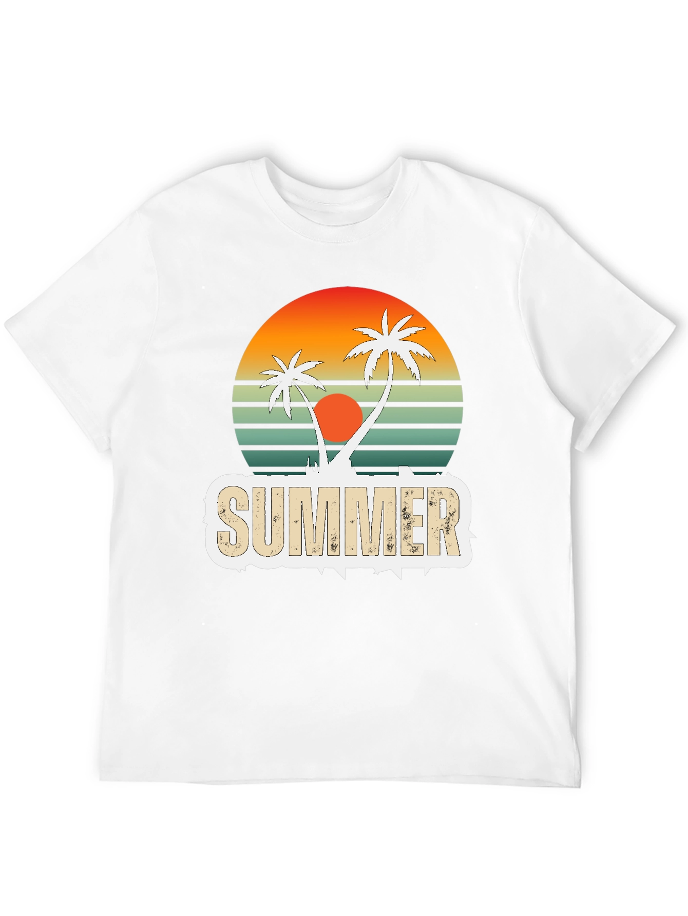Black Retro Summer Palm Tree Graphic T-Shirt view 12