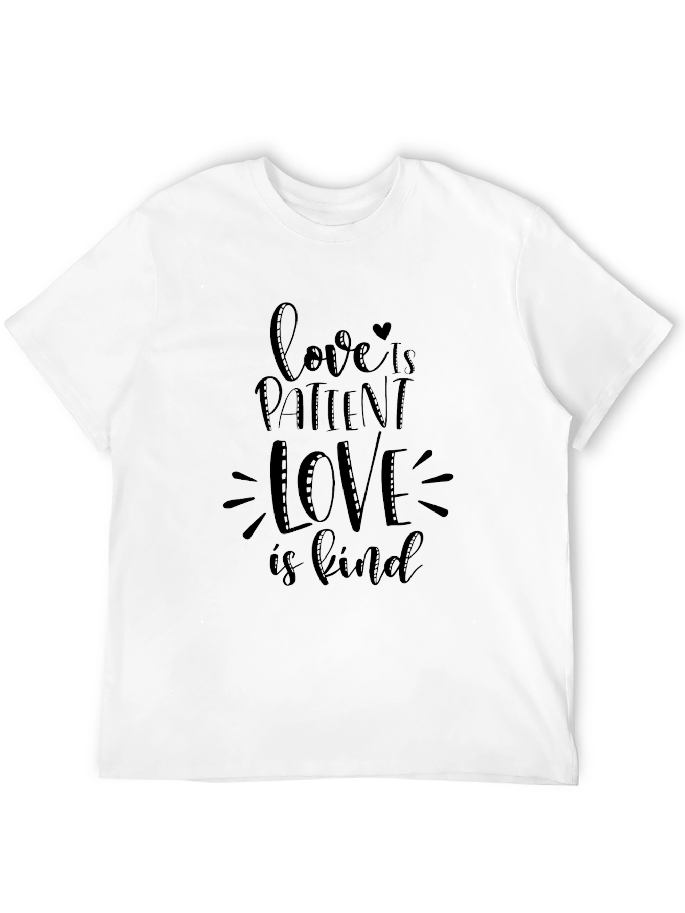 Black Love Is Patient Graphic Tee - Black Cotton T-Shirt view 12