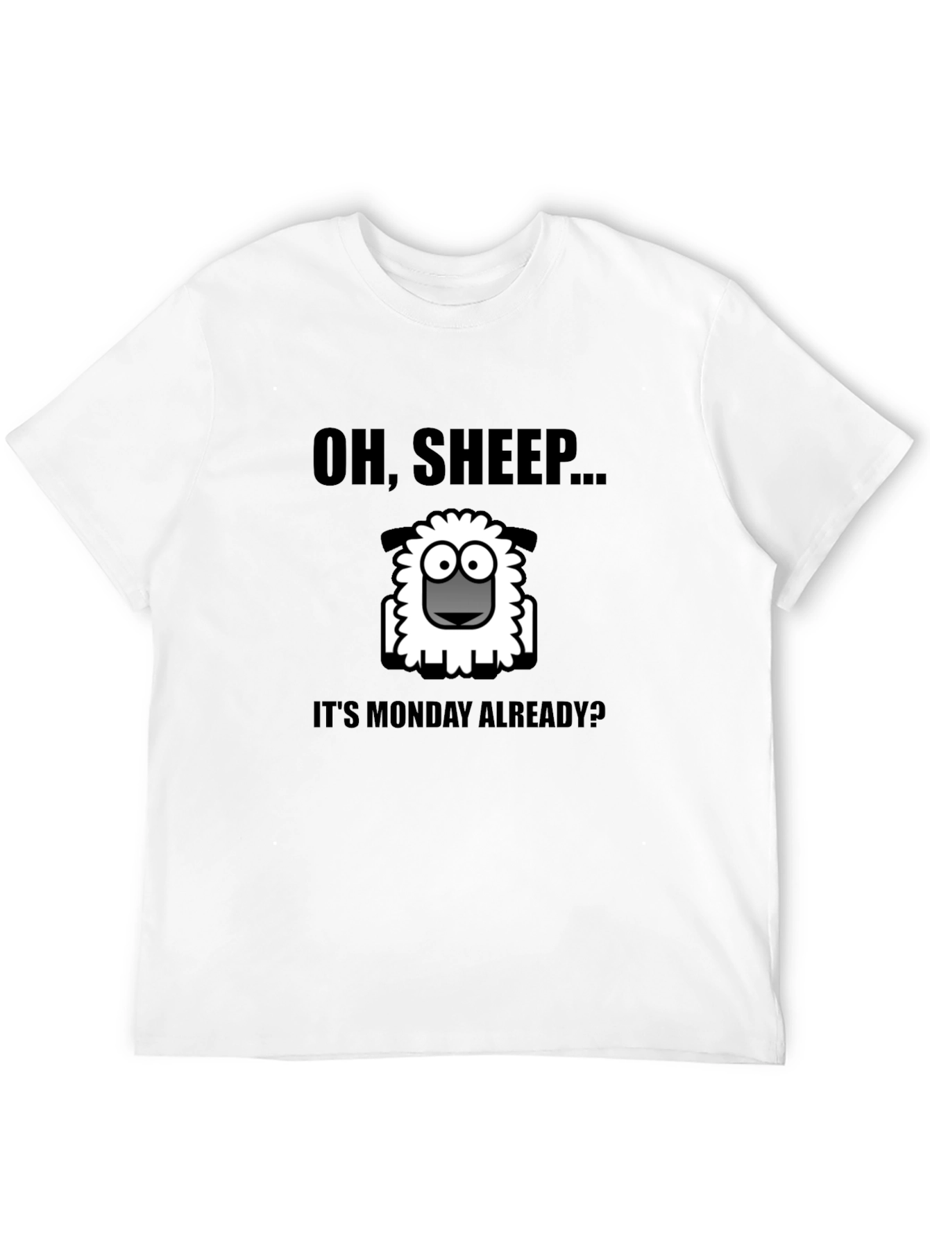 Black Oh, Sheep... It's Monday Already? T-Shirt view 12