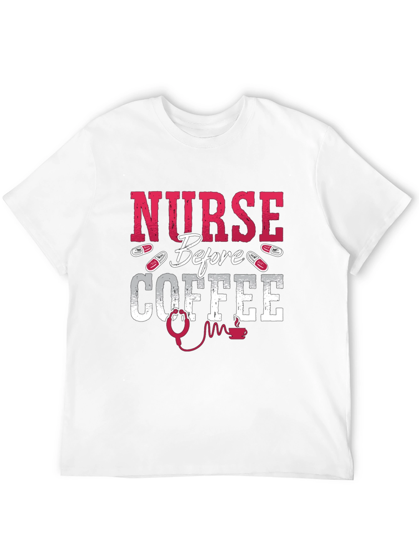 Black Nurse Before Coffee Graphic Tee view 12