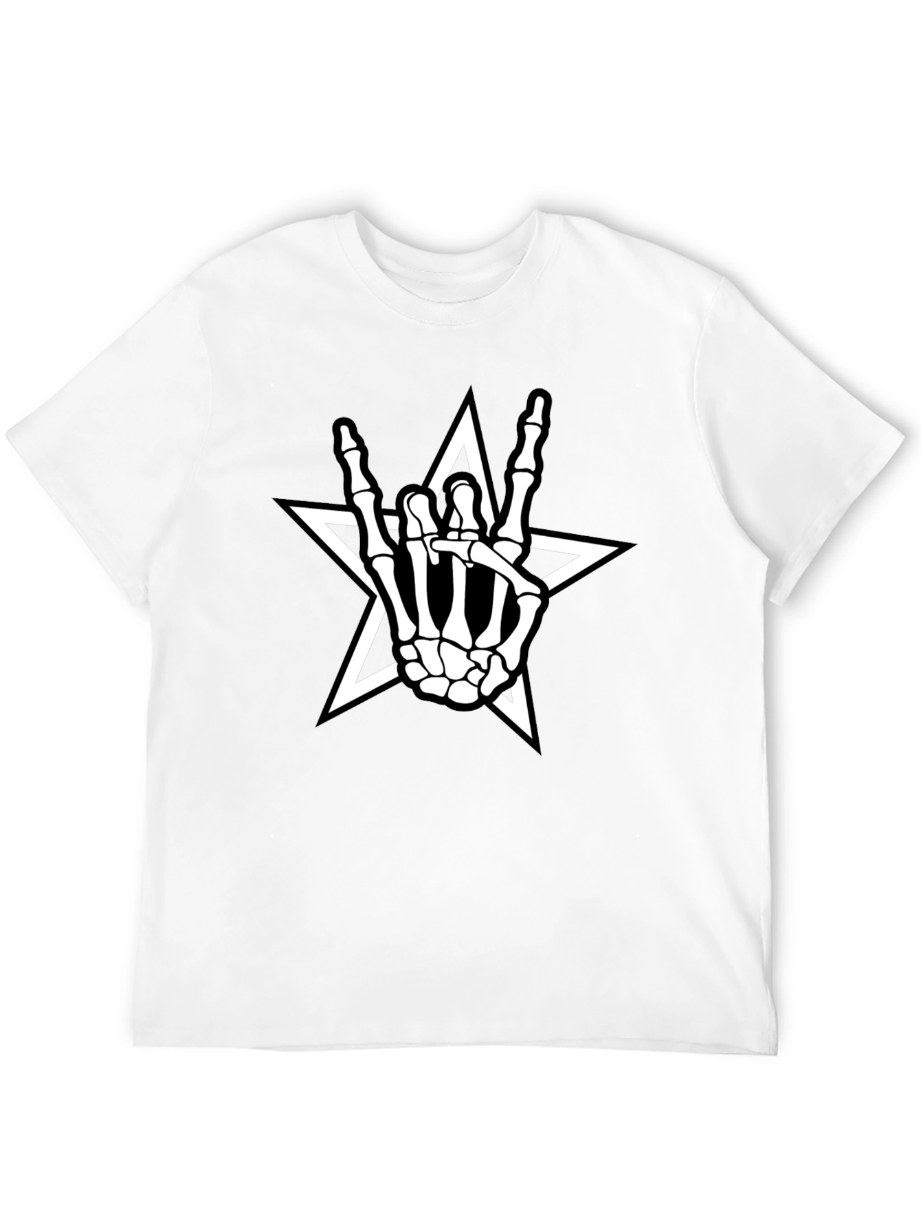 Black Rock On Skeleton Hand Star T-Shirt view 12