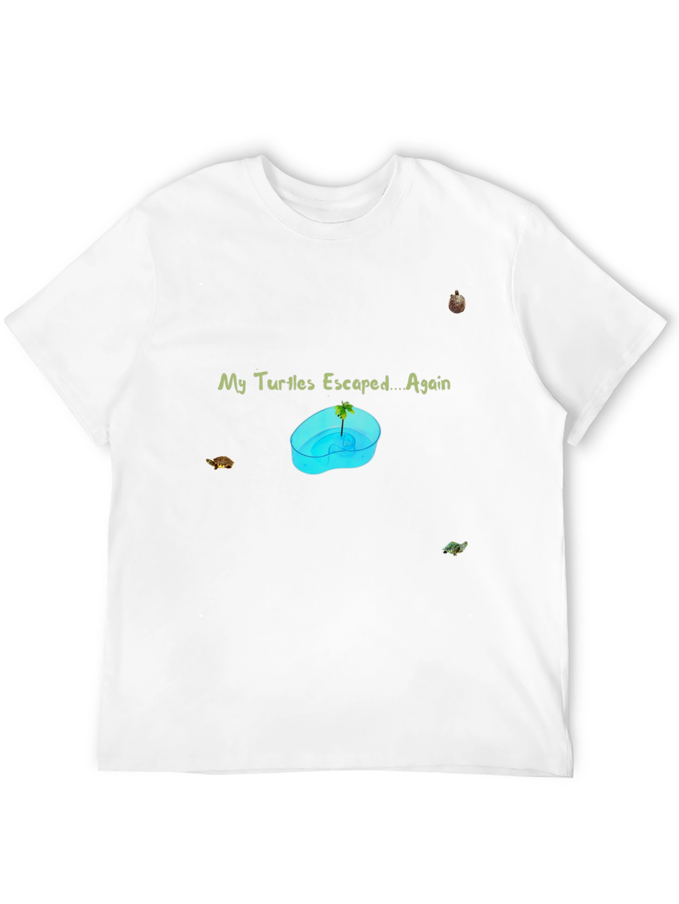 Black My Turtles Escaped Again T-Shirt view 12