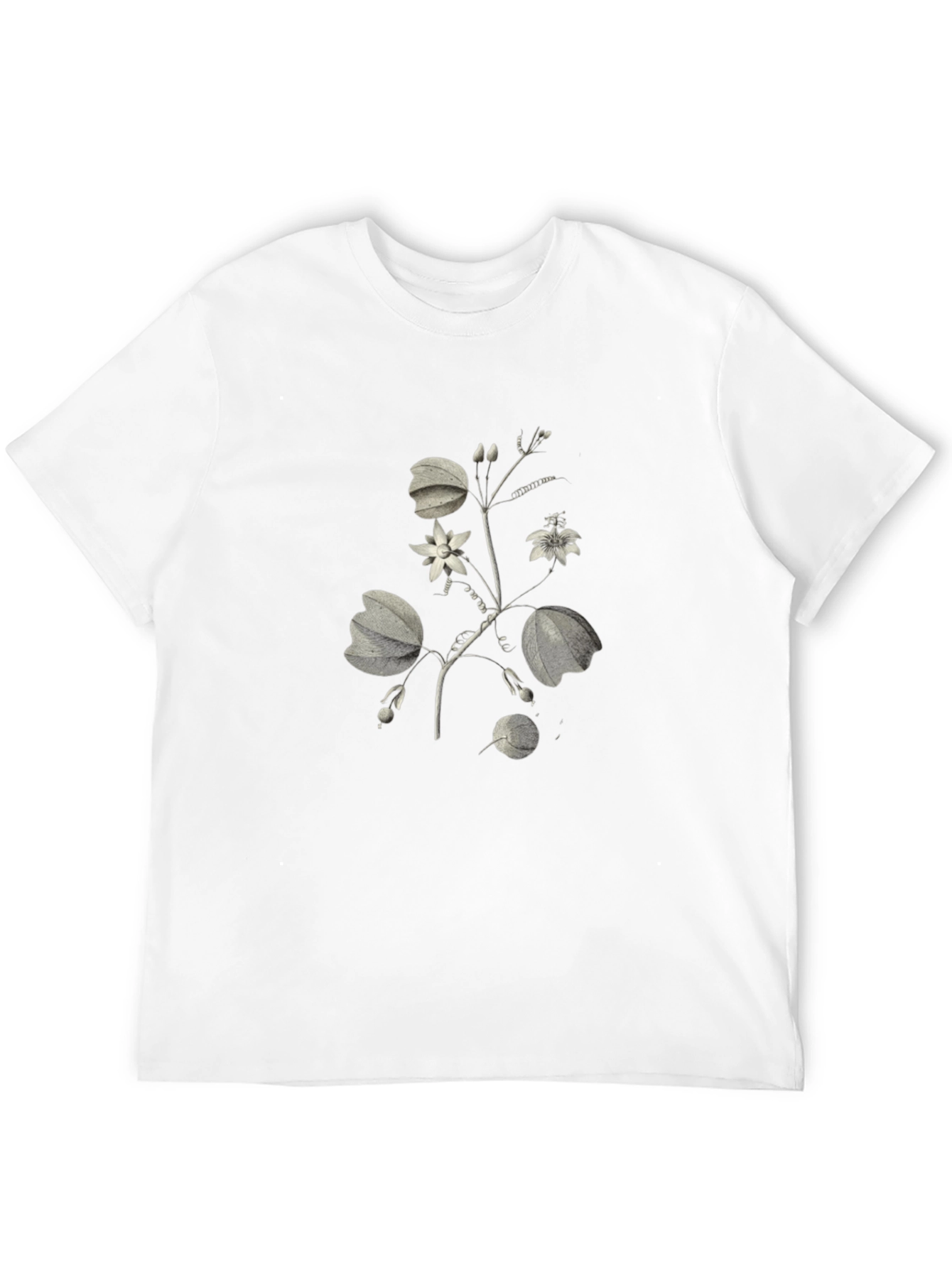 Black Botanical Print Black T-Shirt view 12