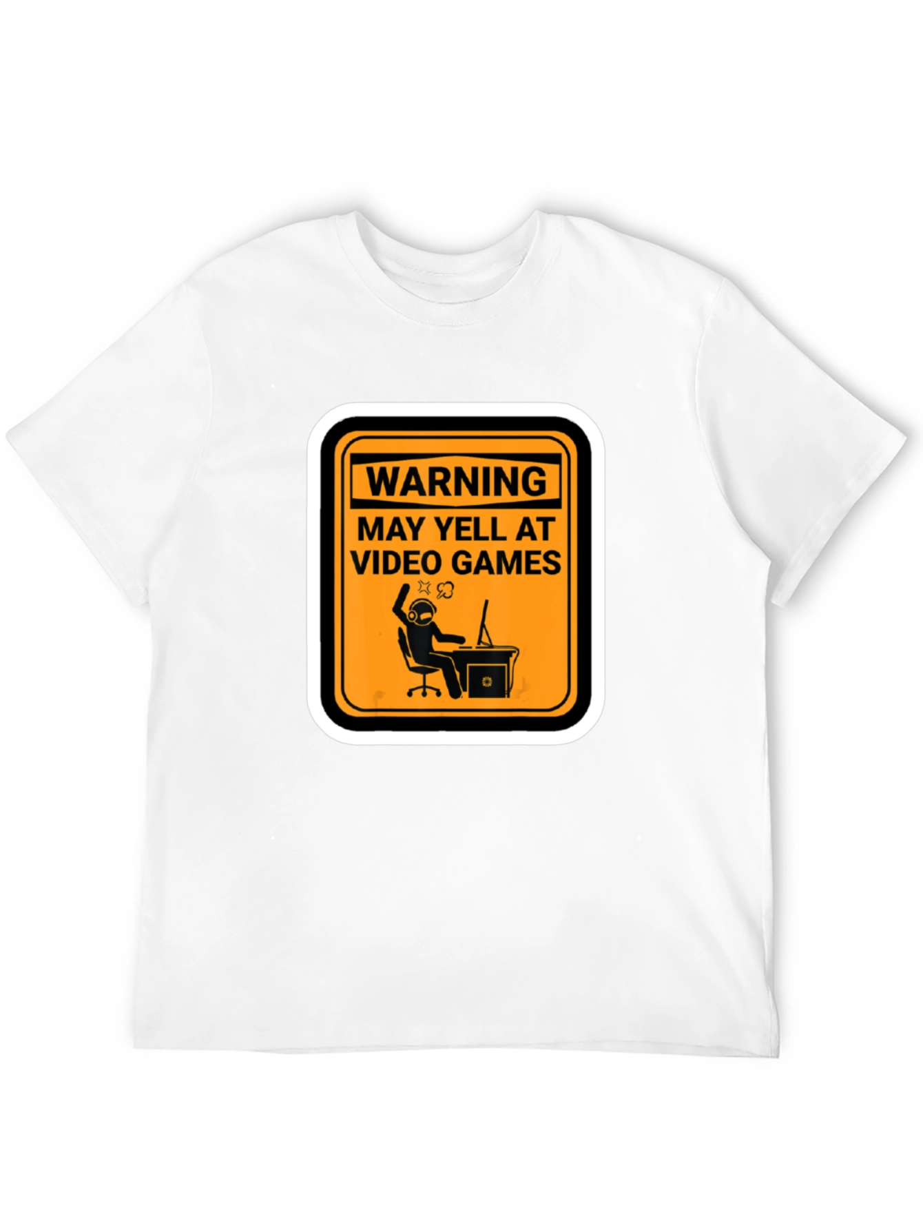 Black Warning: May Yell At Video Games - Graphic Tee view 12