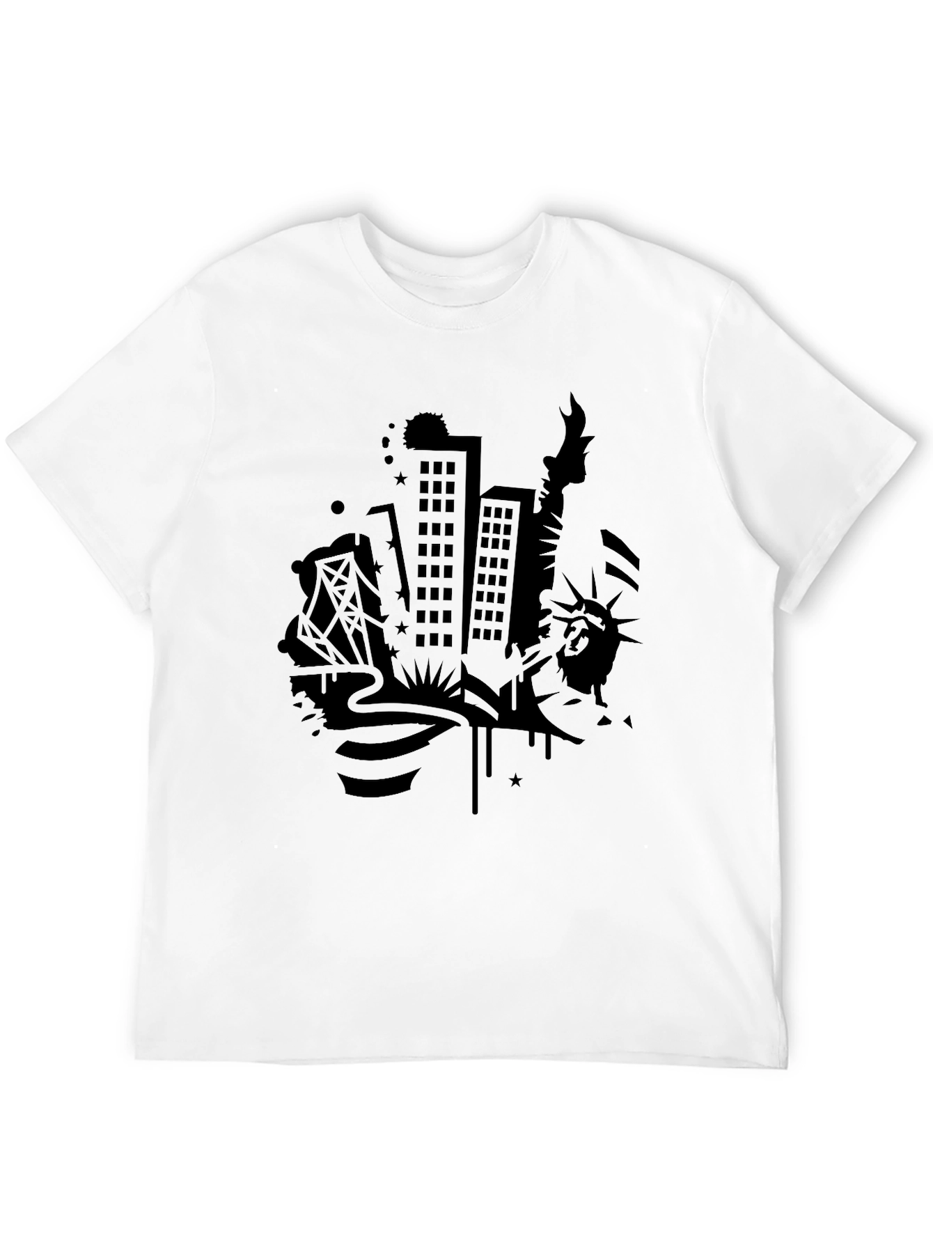 Black NYC Skyline Graphic Tee - Black view 12