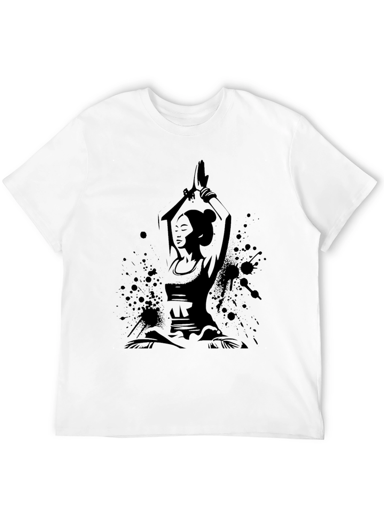 Black Men's Yoga Meditation Graphic T-Shirt view 12