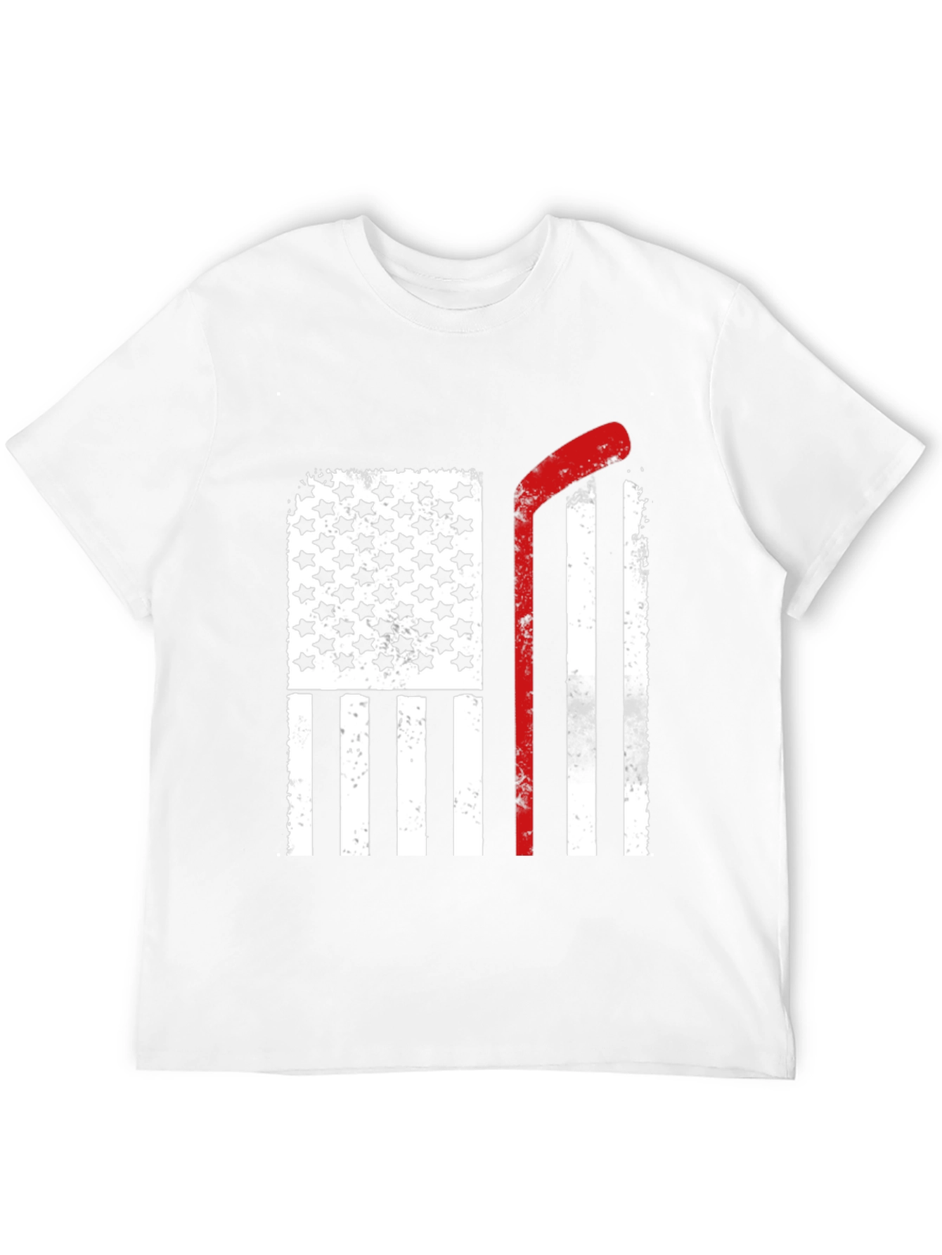 Black USA Hockey Stick Flag T-Shirt view 12
