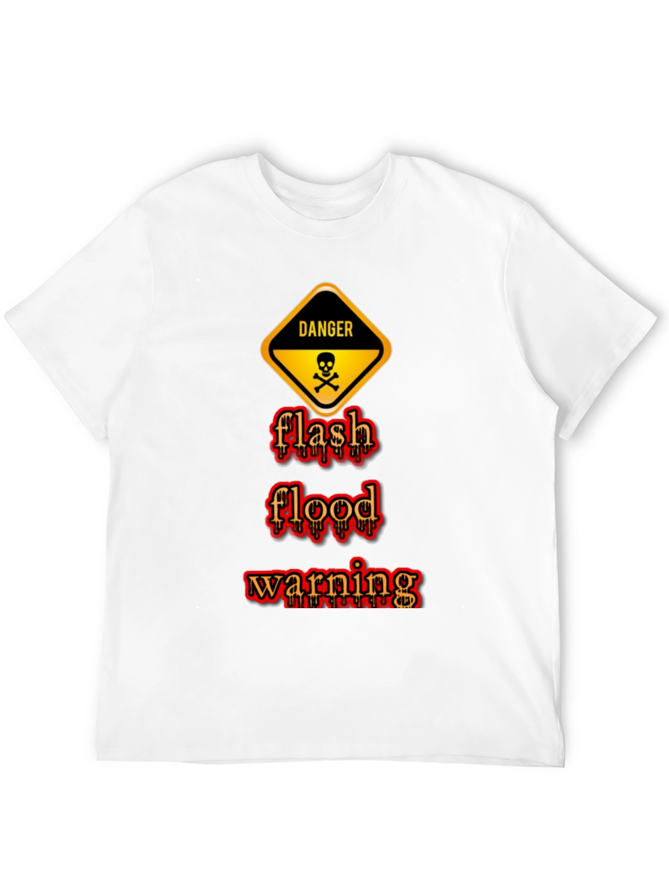 Black Danger Flash Flood Warning Graphic T-Shirt view 12
