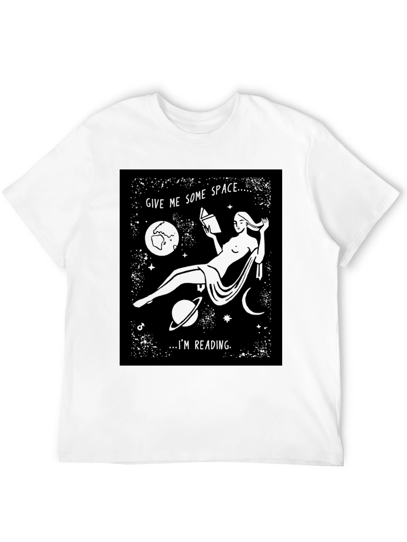 Black Give Me Some Space, I'm Reading Graphic T-Shirt view 12