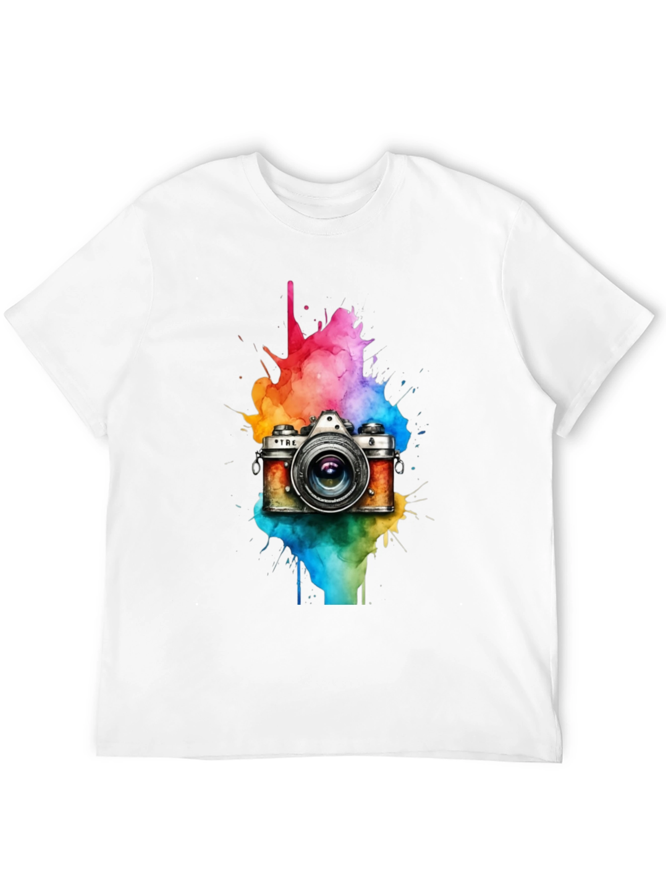 Black Vintage Camera Watercolor Graphic Tee view 12